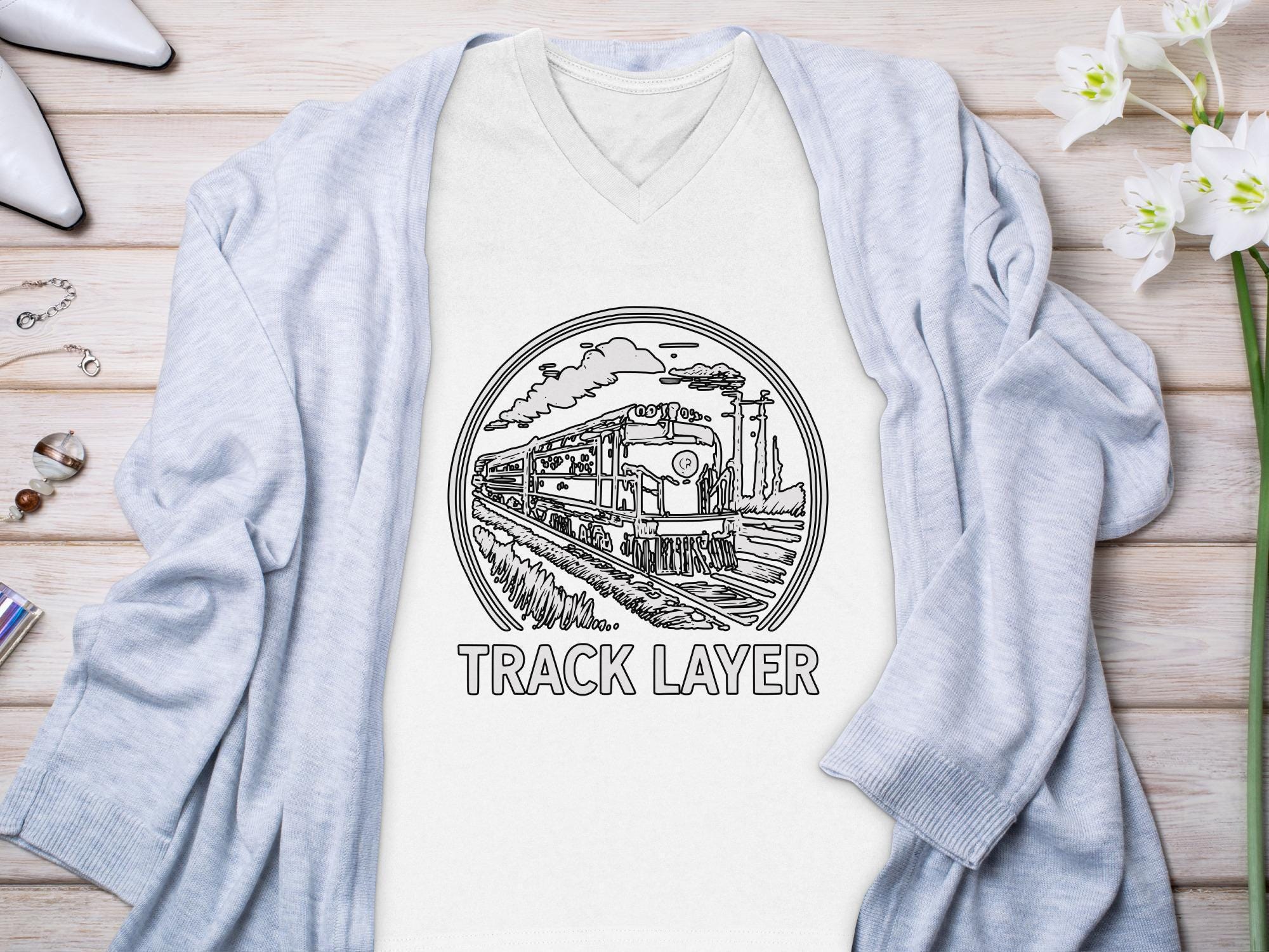 Track Layer T-Shirt, Train Lover Shirt, Railroad Tee, Railway Enthusiast Gift, Comfort Colors Tee, Vintage Train Shirt