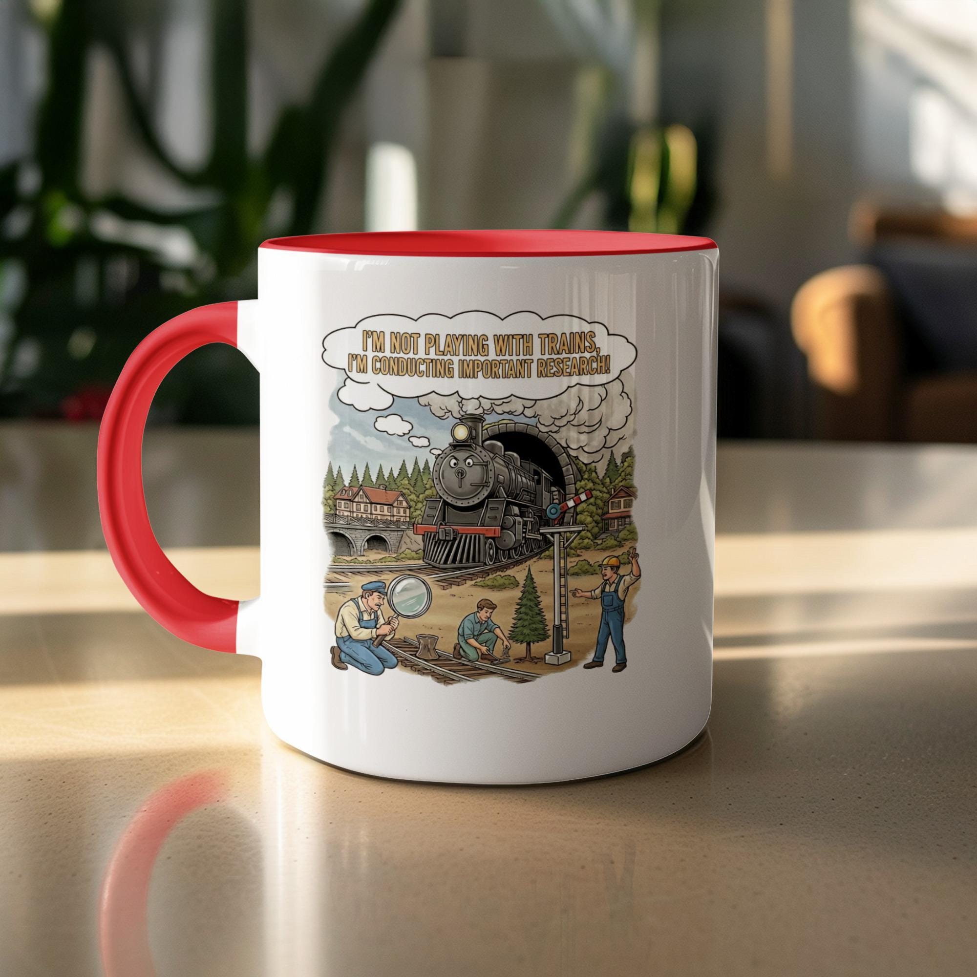 Train Research Mug, Funny Train Mug, Train Lover Gift, Steam Train Mug, Railfan Mug, Train Humor, Engineer Mug, Railway Mug, Gift for Train