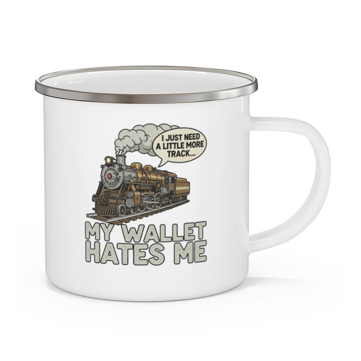 Train Mug, Train Lover Gift, More Track Mug, Funny Train Quote Mug, My Wallet Hates Me, Model Train Collector Mug, Train Hobbyist Mug