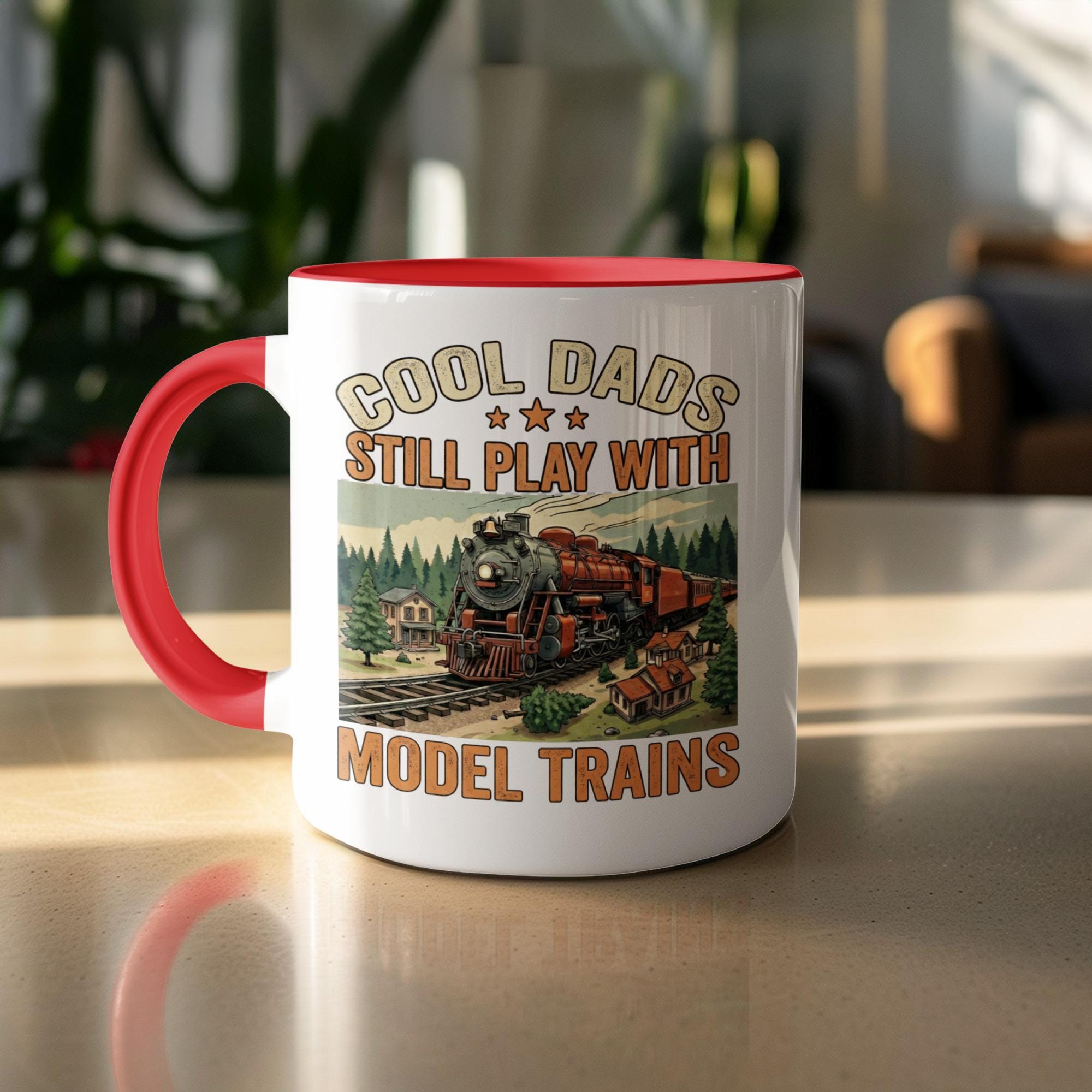 Cool Dads Mug, Model Trains Mug, Train Mug for Dad, Steam Train Mug, Model Railroad Mug, Gift for Dad, Train Lover Gift, Dad Gift Mug