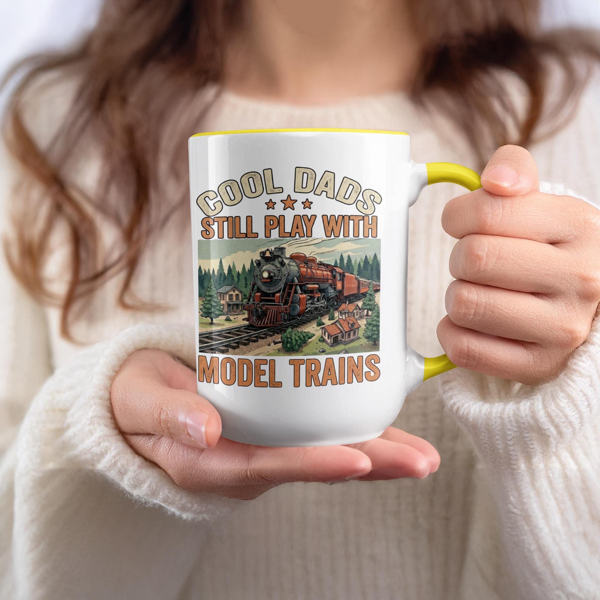 Cool Dads Mug, Model Trains Mug, Train Mug for Dad, Steam Train Mug, Model Railroad Mug, Gift for Dad, Train Lover Gift, Dad Gift Mug