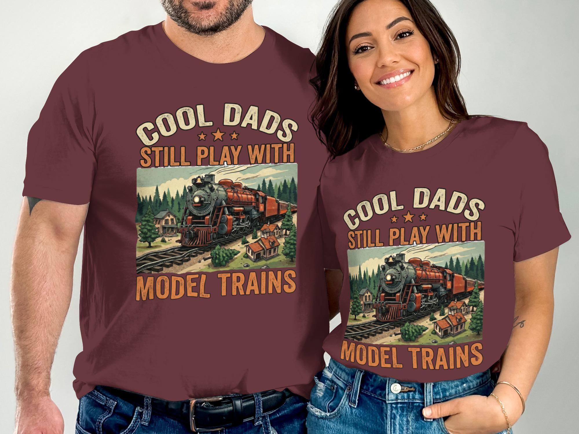 Cool Dads Model Trains T-Shirt, Train Lover Shirt, Locomotive T-Shirt, Gift for Model Train Dad, Comfort Colors Tee, Father's Day Gift