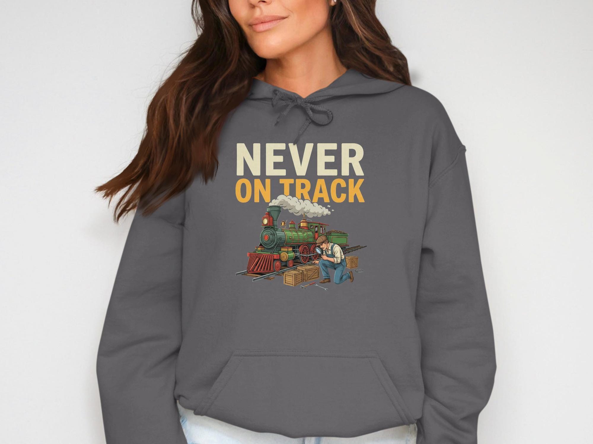 Never On Track T-Shirt, Funny Train T-Shirt, Comfort Colors Tee, Train Lover Gift, Steam Train Shirt, Railroad Humor Tee, Gift for Railfan