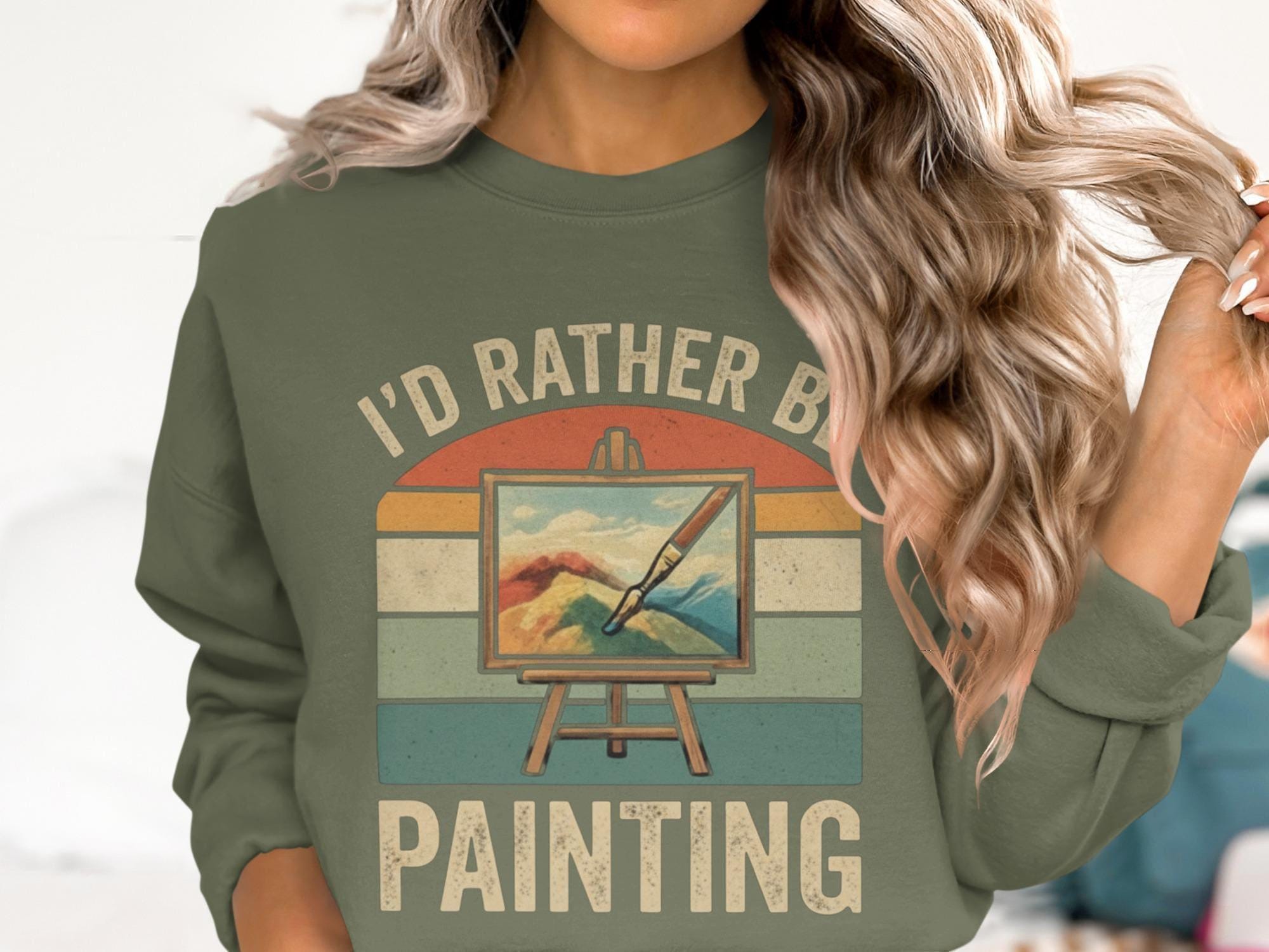 I'd Rather Be Painting T-Shirt, Painter Shirt, Painting T Shirt, Art Lover Gift, Artist Tee, Retro Style, Gift for Painters