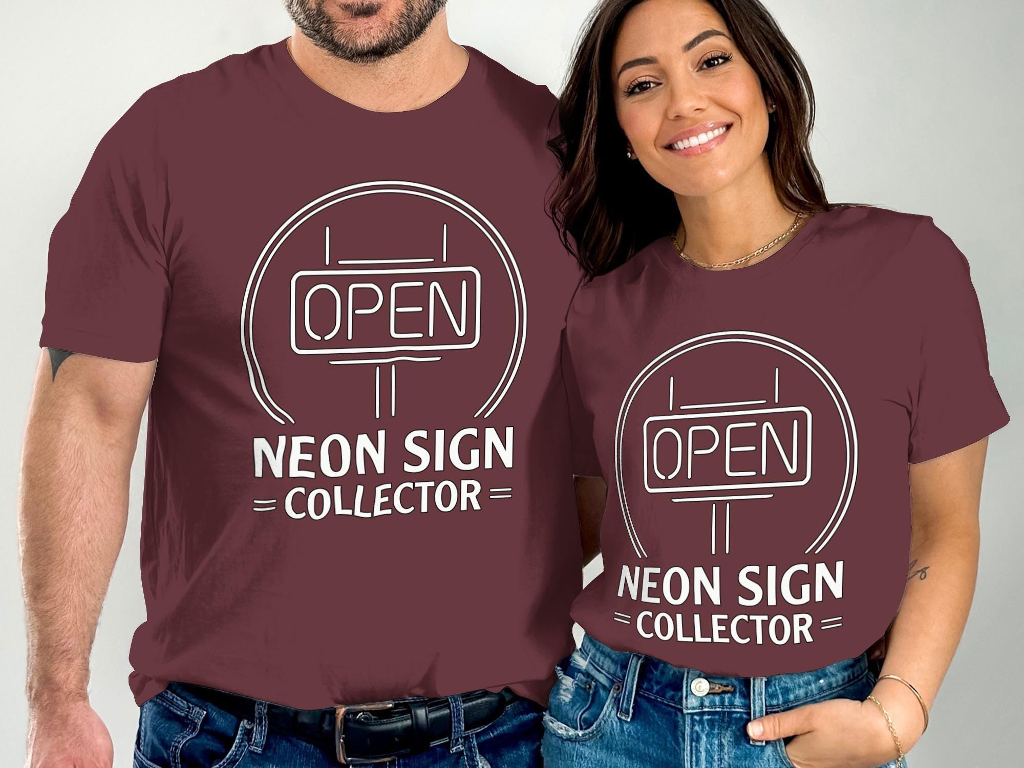 Open Neon Sign T-Shirt, Retro Vintage Tee, Neon Collector Gift, Comfort Colors Shirt, Graphic Tees, Unisex Open Sign T-Shirt
