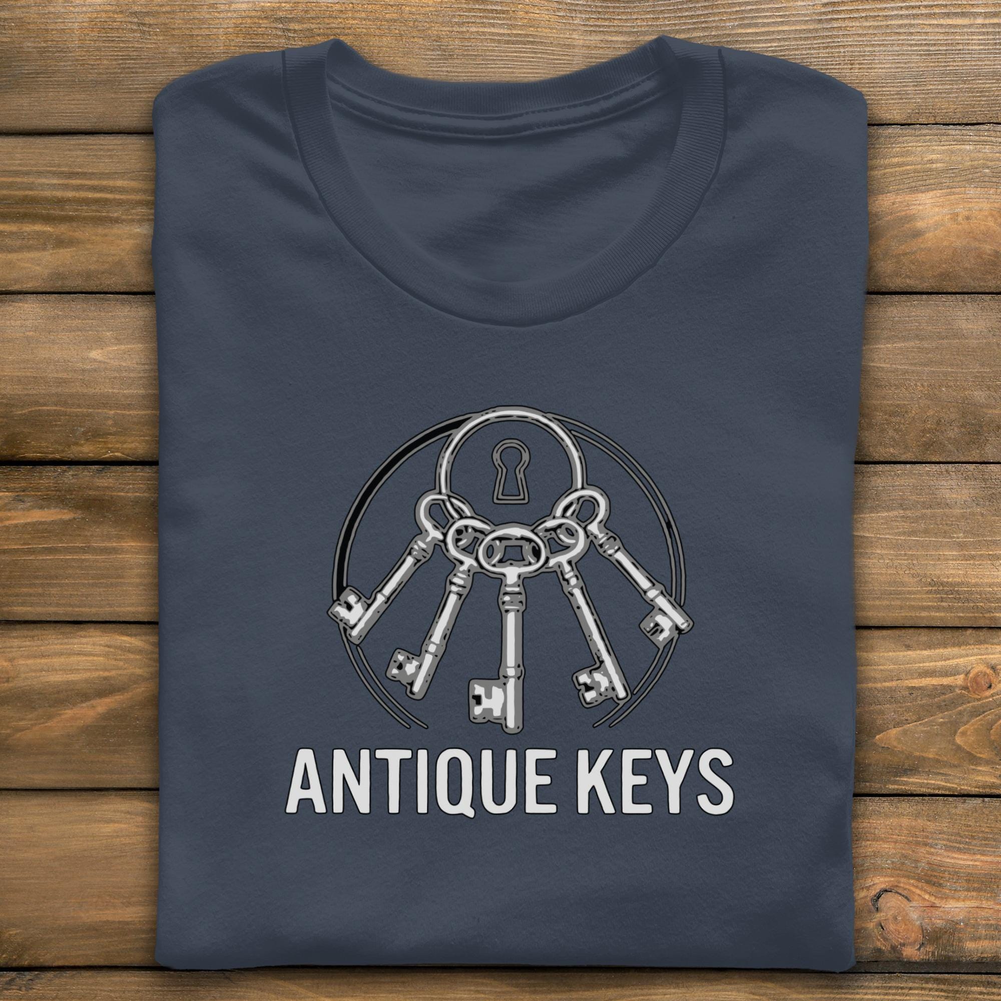 Antique Keys T-Shirt, Vintage Style, Comfort Colors Tee, Skeleton Key Graphic, Unique Key Design, Keyring Shirt, Gift for Historians