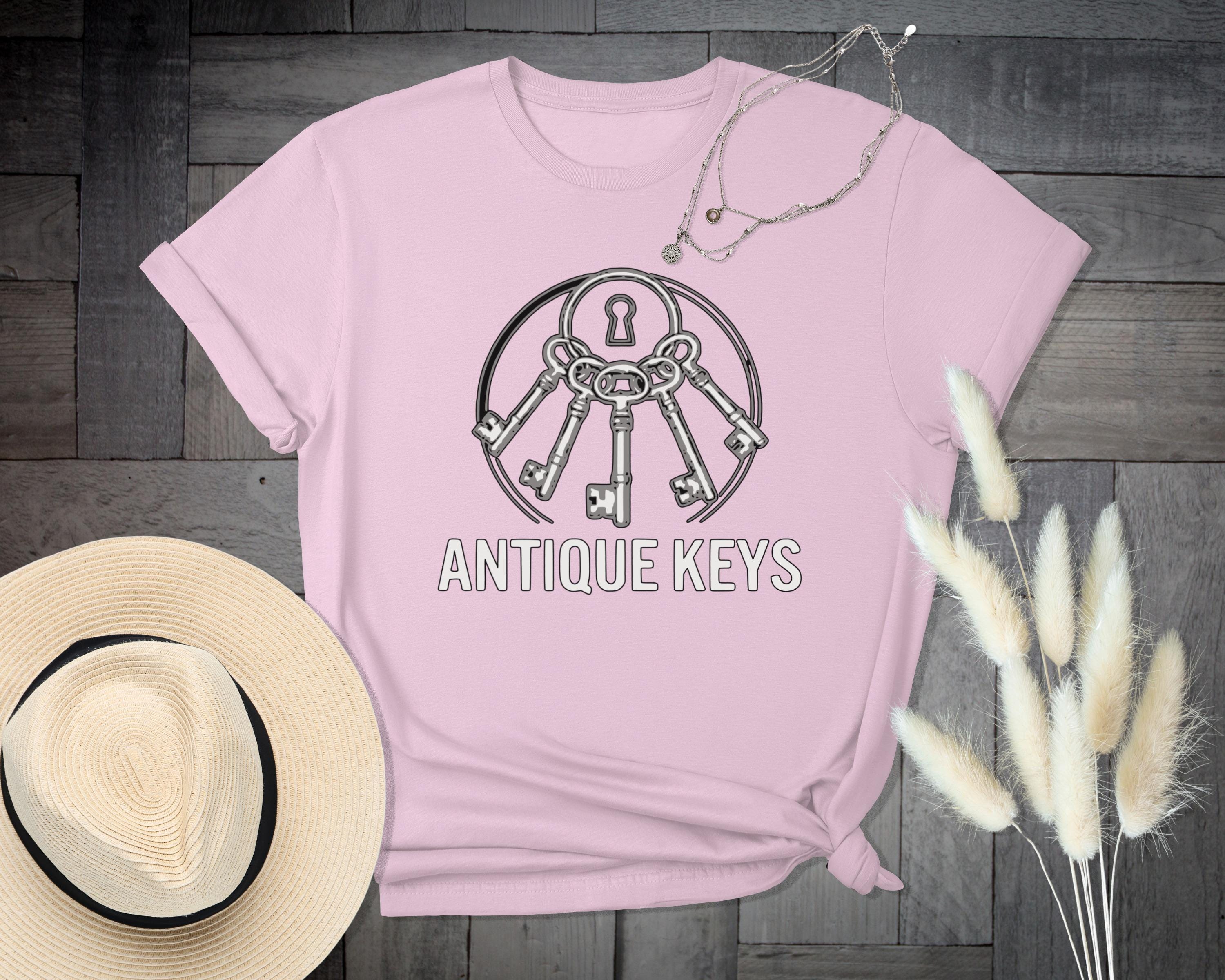 Antique Keys T-Shirt, Vintage Style, Comfort Colors Tee, Skeleton Key Graphic, Unique Key Design, Keyring Shirt, Gift for Historians