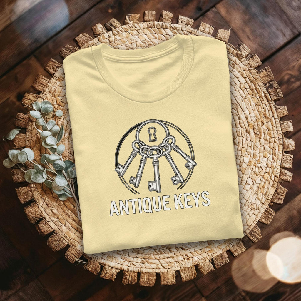 Antique Keys T-Shirt, Vintage Style, Comfort Colors Tee, Skeleton Key Graphic, Unique Key Design, Keyring Shirt, Gift for Historians