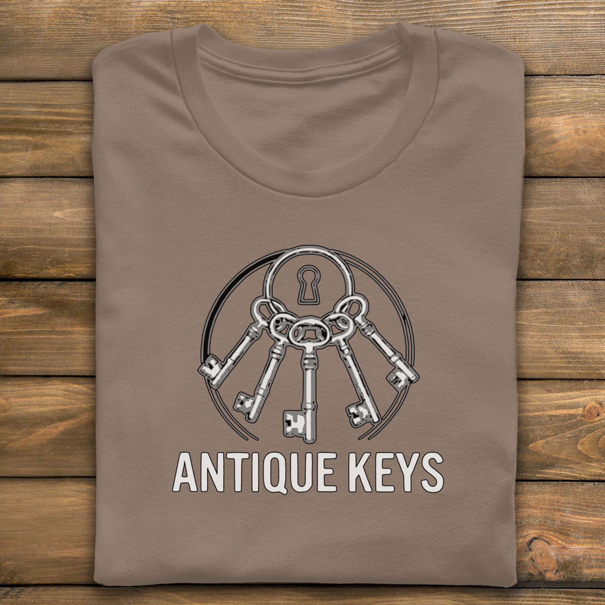 Antique Keys T-Shirt, Vintage Style, Comfort Colors Tee, Skeleton Key Graphic, Unique Key Design, Keyring Shirt, Gift for Historians