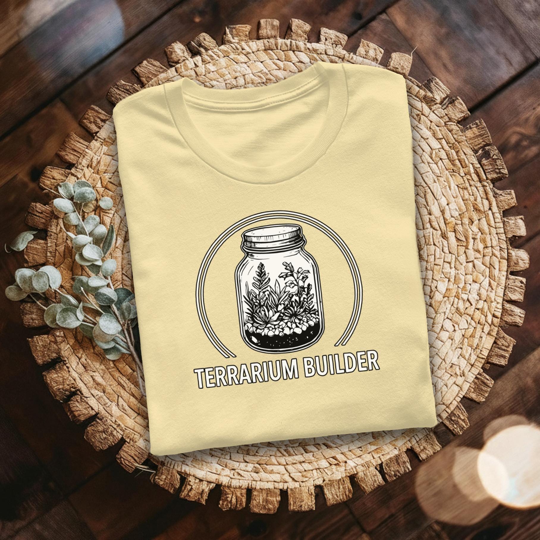 Terrarium Builder T-Shirt, Plant Lover Gift, Botanical Design, Mason Jar Art, Gardener Tee, Comfort Colors Shirt, Houseplant T Shirt