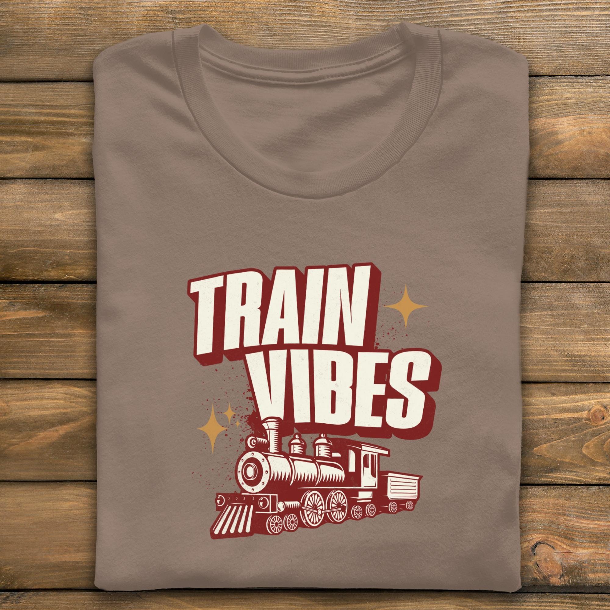 Train Vibes T Shirt, Retro Train Tee, Vintage Style T-Shirt, Locomotive Shirt, Train Lover Gift, Steam Train Shirt, Railroad T Shirt