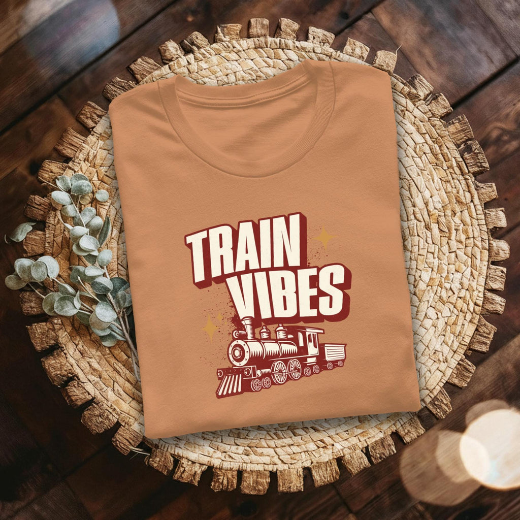 Train Vibes T Shirt, Retro Train Tee, Vintage Style T-Shirt, Locomotive Shirt, Train Lover Gift, Steam Train Shirt, Railroad T Shirt