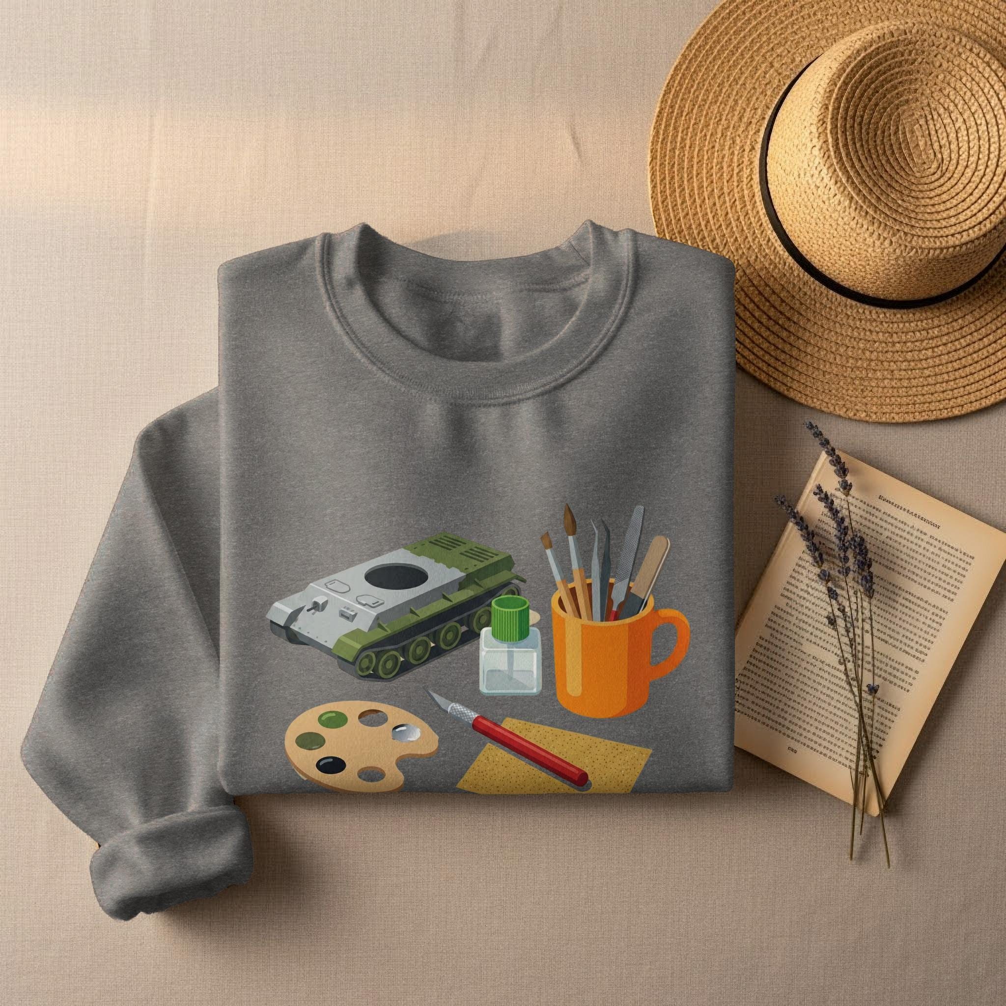 Tank Model Builder T-Shirt, Hobbyist Gift Tee, Military Model Tank, Scale Model T Shirt, Modeler Gift Idea, Modeling Tools T-Shirt