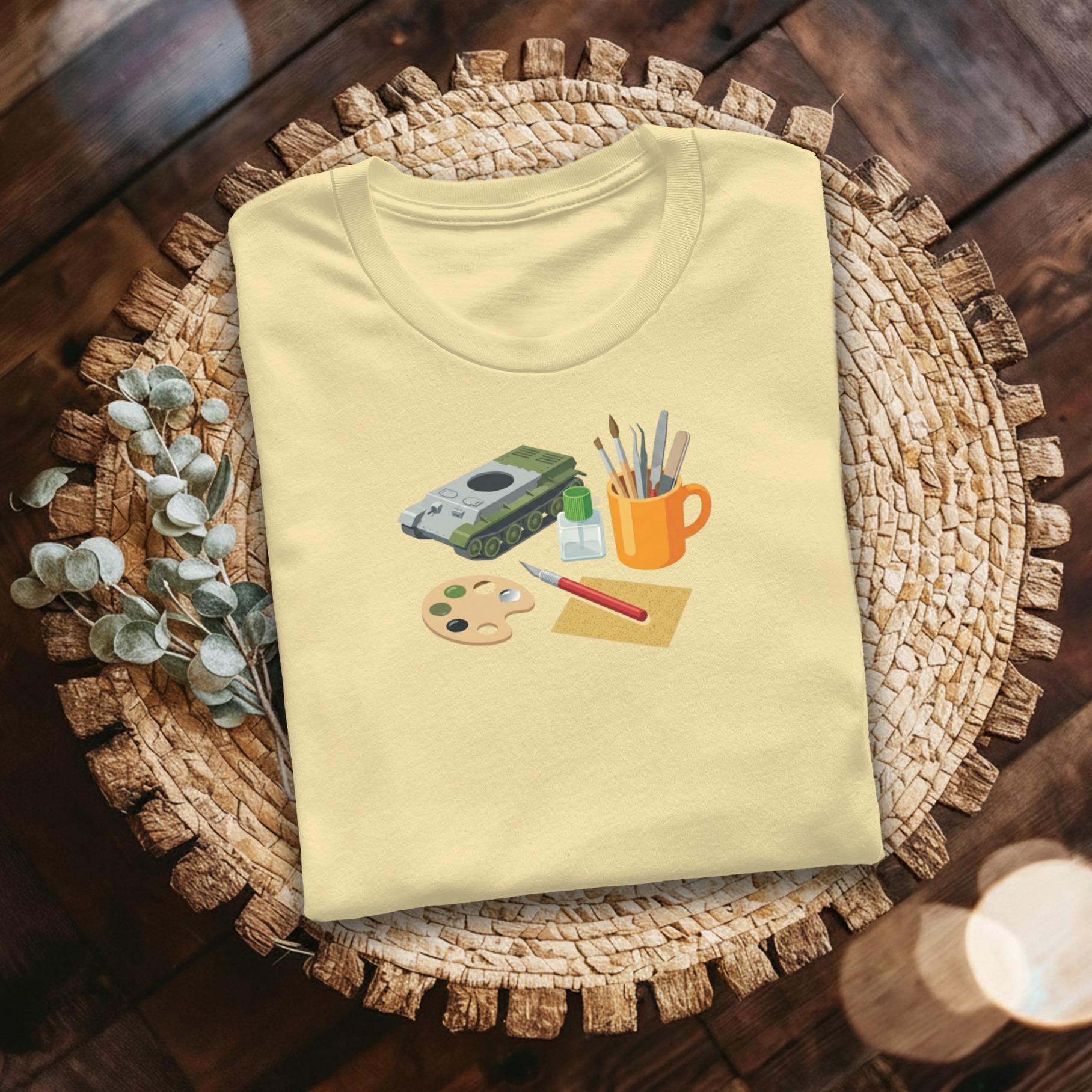 Tank Model Builder T-Shirt, Hobbyist Gift Tee, Military Model Tank, Scale Model T Shirt, Modeler Gift Idea, Modeling Tools T-Shirt