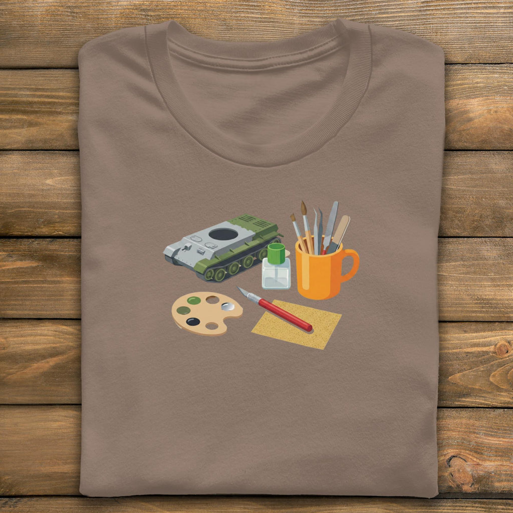 Tank Model Builder T-Shirt, Hobbyist Gift Tee, Military Model Tank, Scale Model T Shirt, Modeler Gift Idea, Modeling Tools T-Shirt