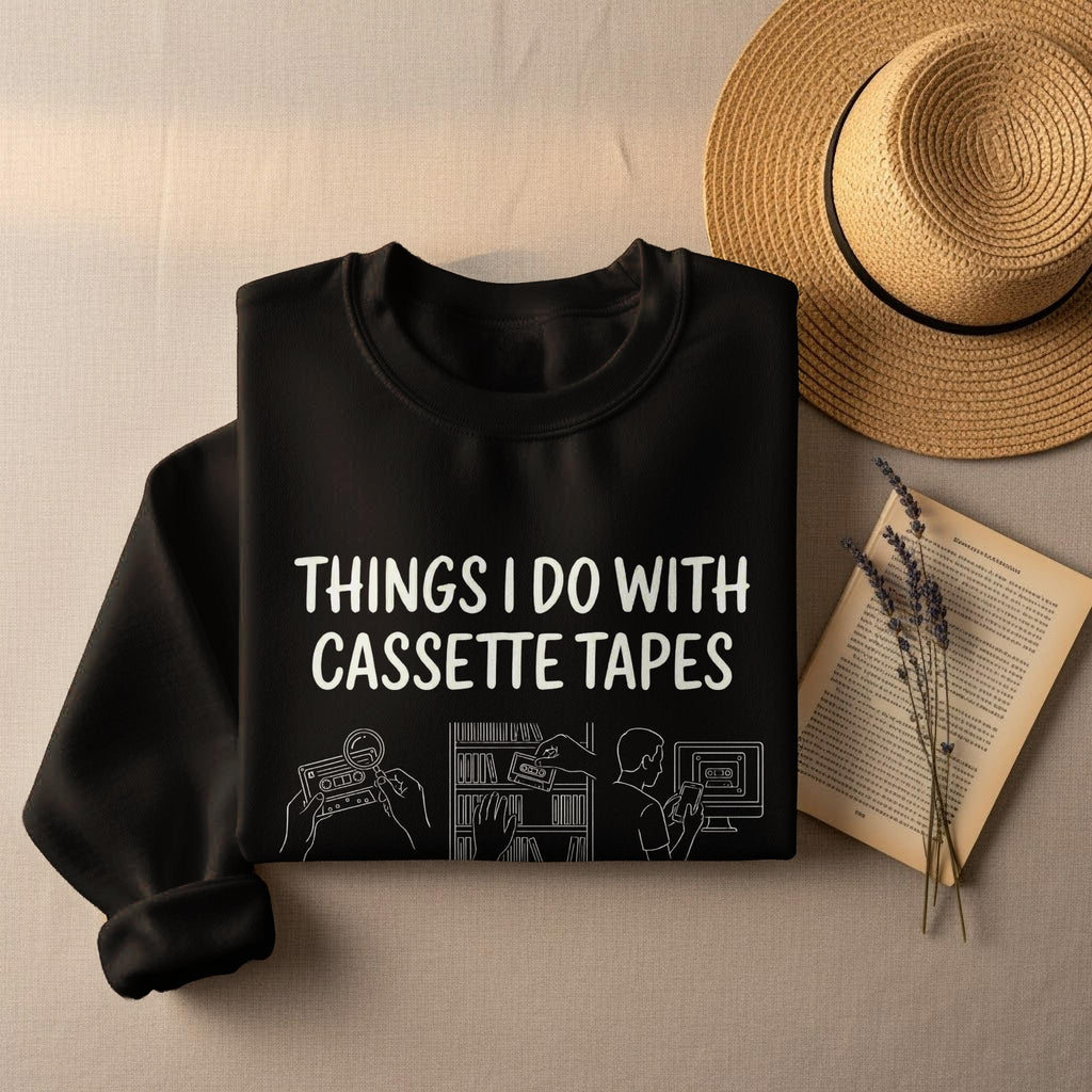 Cassette Tape T-Shirt, Things I Do, Funny Retro Music Tee, Vintage Audio Gift, Mixtape Lover Shirt, Nostalgic TShirt, 80s 90s T-Shirt