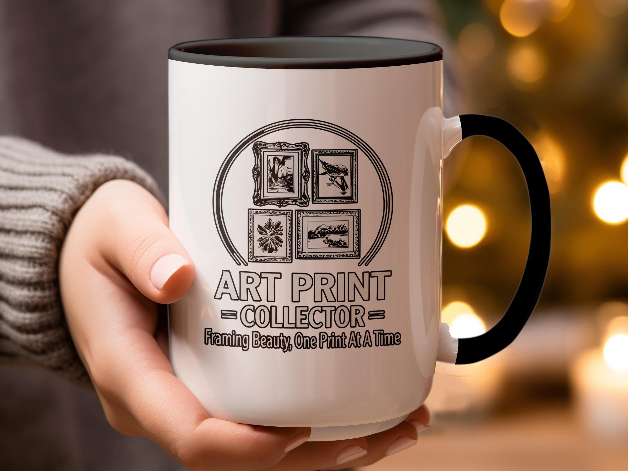 Art Print Collector Mug, Unique Mug for Art Lovers, Framing Beauty Coffee Cup, One Print At A Time, Gift for Artists, Art Enthusiast