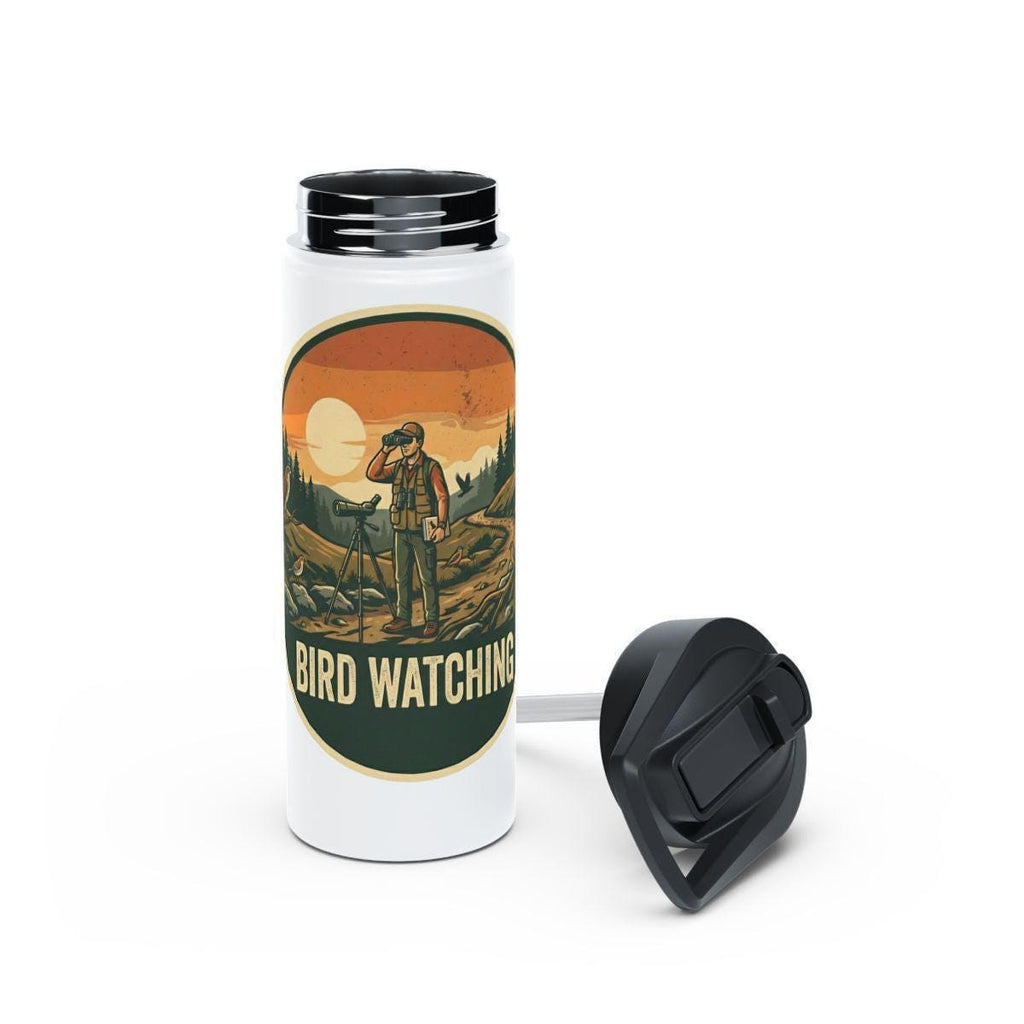 Bird Watching Themed Travel Mug, Nature Enthusiast Gift, Wildlife Observer Cup, Durable Insulated Tumbler, Outdoor Adventure Flask