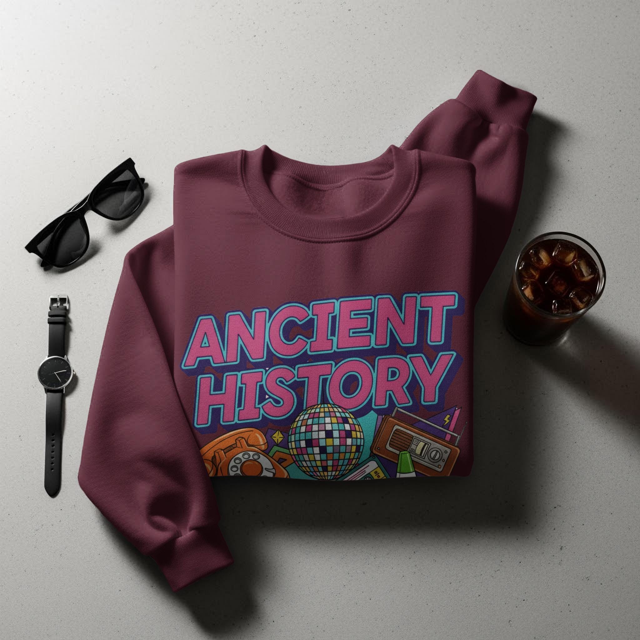 Ancient History T-Shirt, Retro Graphic Tee, Vintage Style Shirt, Old School Design, Nostalgic Clothing, TShirt