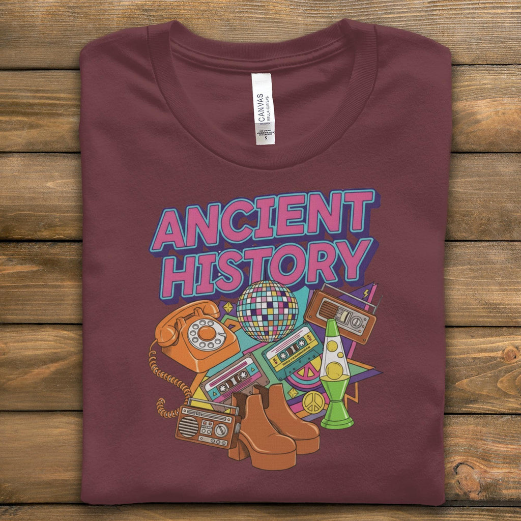 Ancient History T-Shirt, Retro Graphic Tee, Vintage Style Shirt, Old School Design, Nostalgic Clothing, TShirt