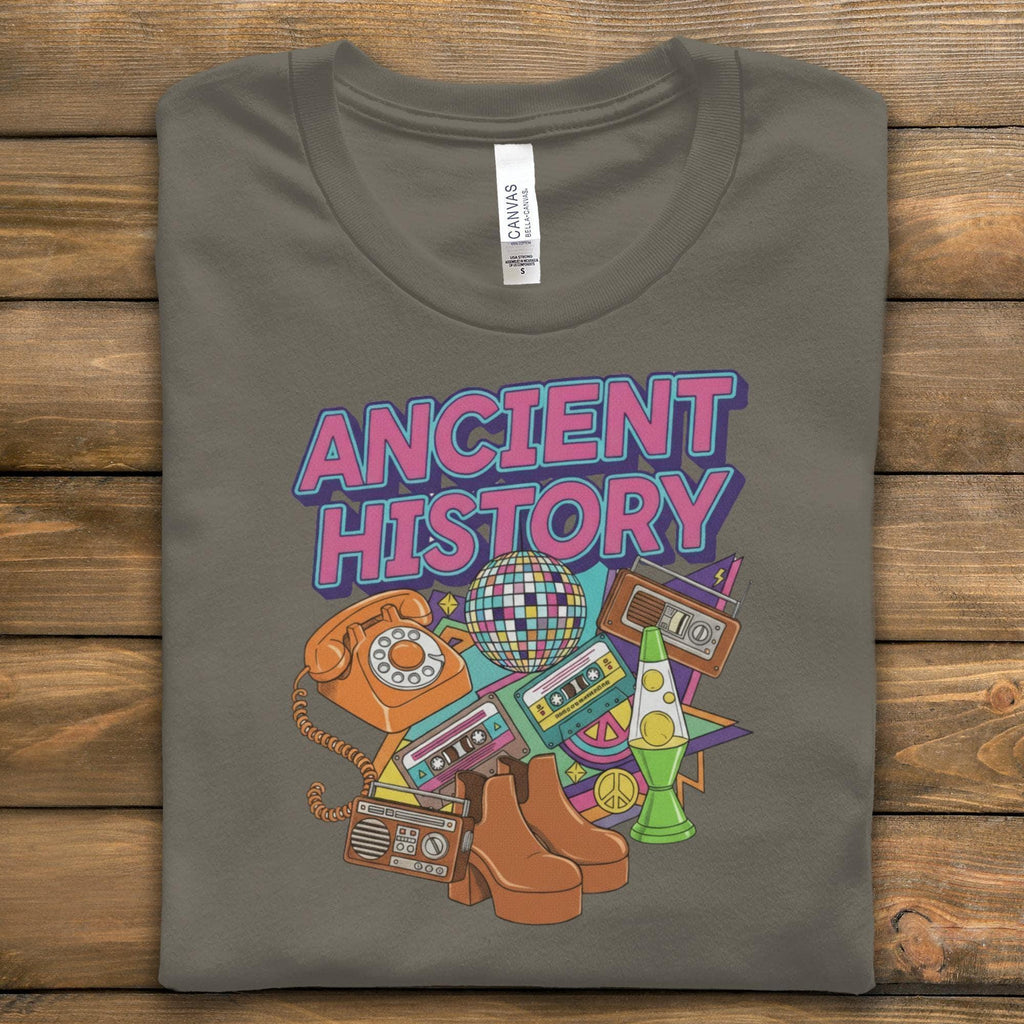 Ancient History T-Shirt, Retro Graphic Tee, Vintage Style Shirt, Old School Design, Nostalgic Clothing, TShirt