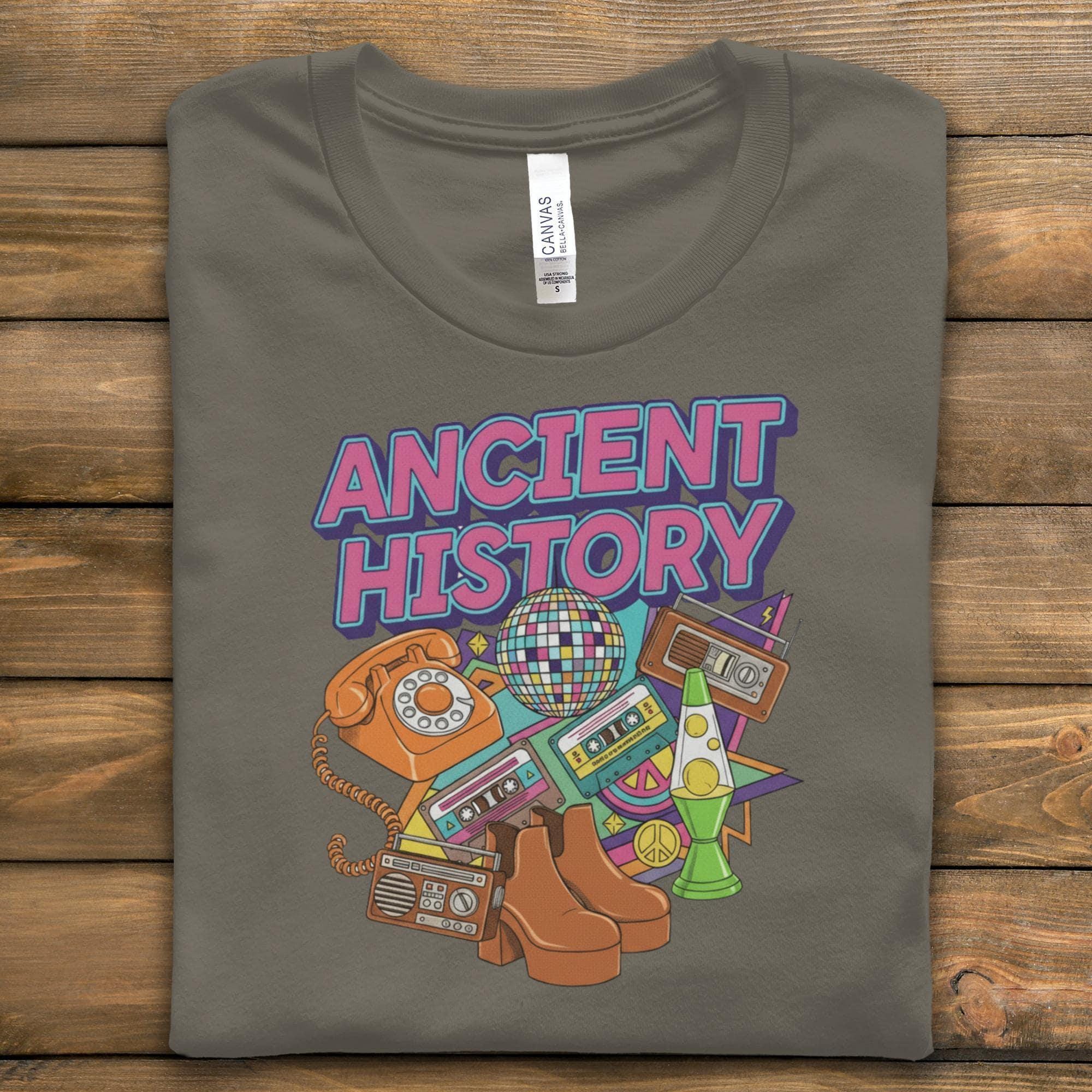 Ancient History T-Shirt, Retro Graphic Tee, Vintage Style Shirt, Old School Design, Nostalgic Clothing, TShirt