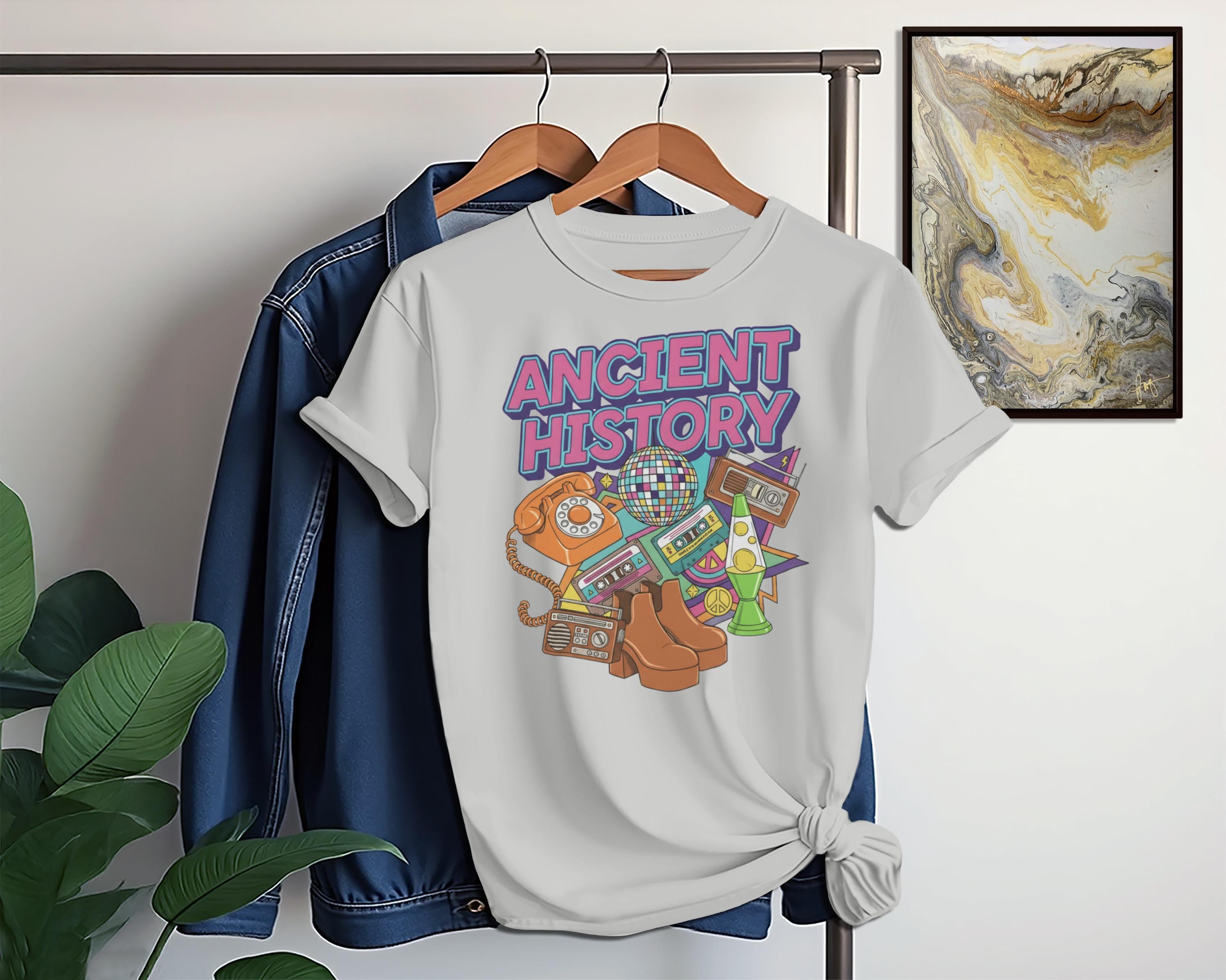 Ancient History T-Shirt, Retro Graphic Tee, Vintage Style Shirt, Old School Design, Nostalgic Clothing, TShirt