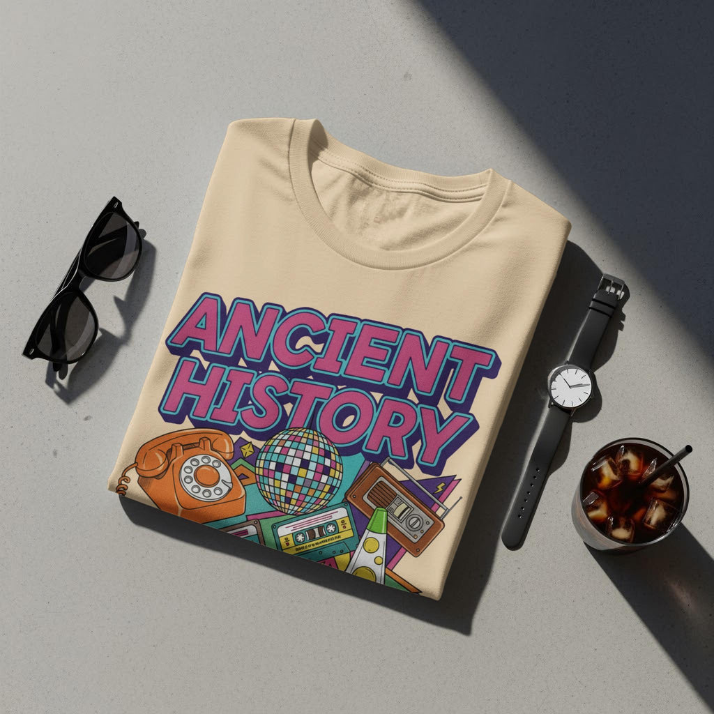 Ancient History T-Shirt, Retro Graphic Tee, Vintage Style Shirt, Old School Design, Nostalgic Clothing, TShirt
