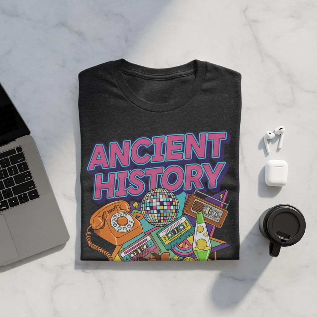 Ancient History T-Shirt, Retro Graphic Tee, Vintage Style Shirt, Old School Design, Nostalgic Clothing, TShirt