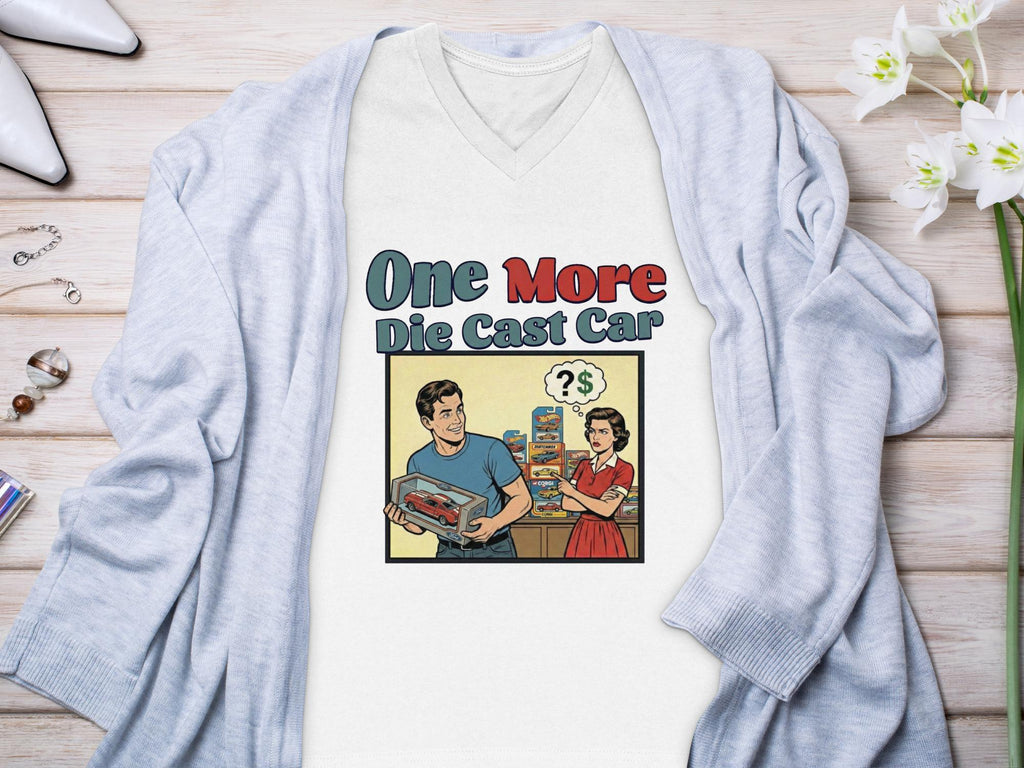 One More Die Cast Car Funny Retro Graphic T Shirt, Humor Comic Style Design Tee, Vintage Look Graphic Tee for Car Enthusiasts