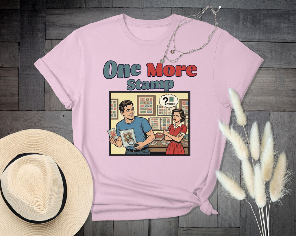 One More Stamp T Shirt, Vintage Collectors Tee, Funny Graphic Tee, Retro Design Shirt, Cute Stamp Collecting Gift