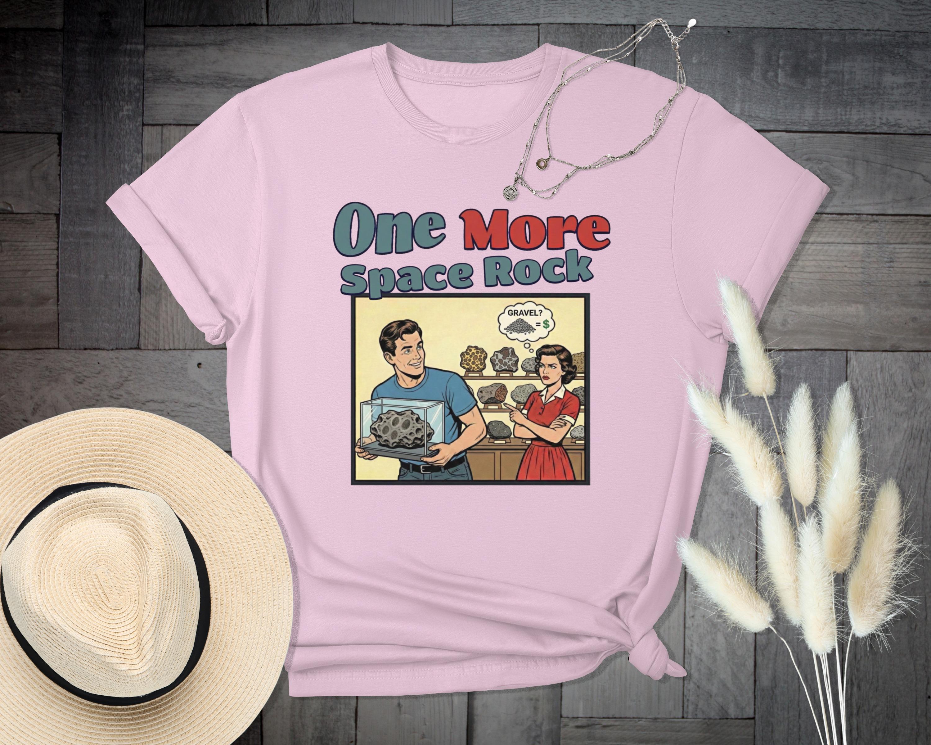 One More Space Rock Shirt, Funny Graphic Tee, Vintage Retro Comic Style, Unique Gift for Him or Her, Quirky Space Lover Apparel