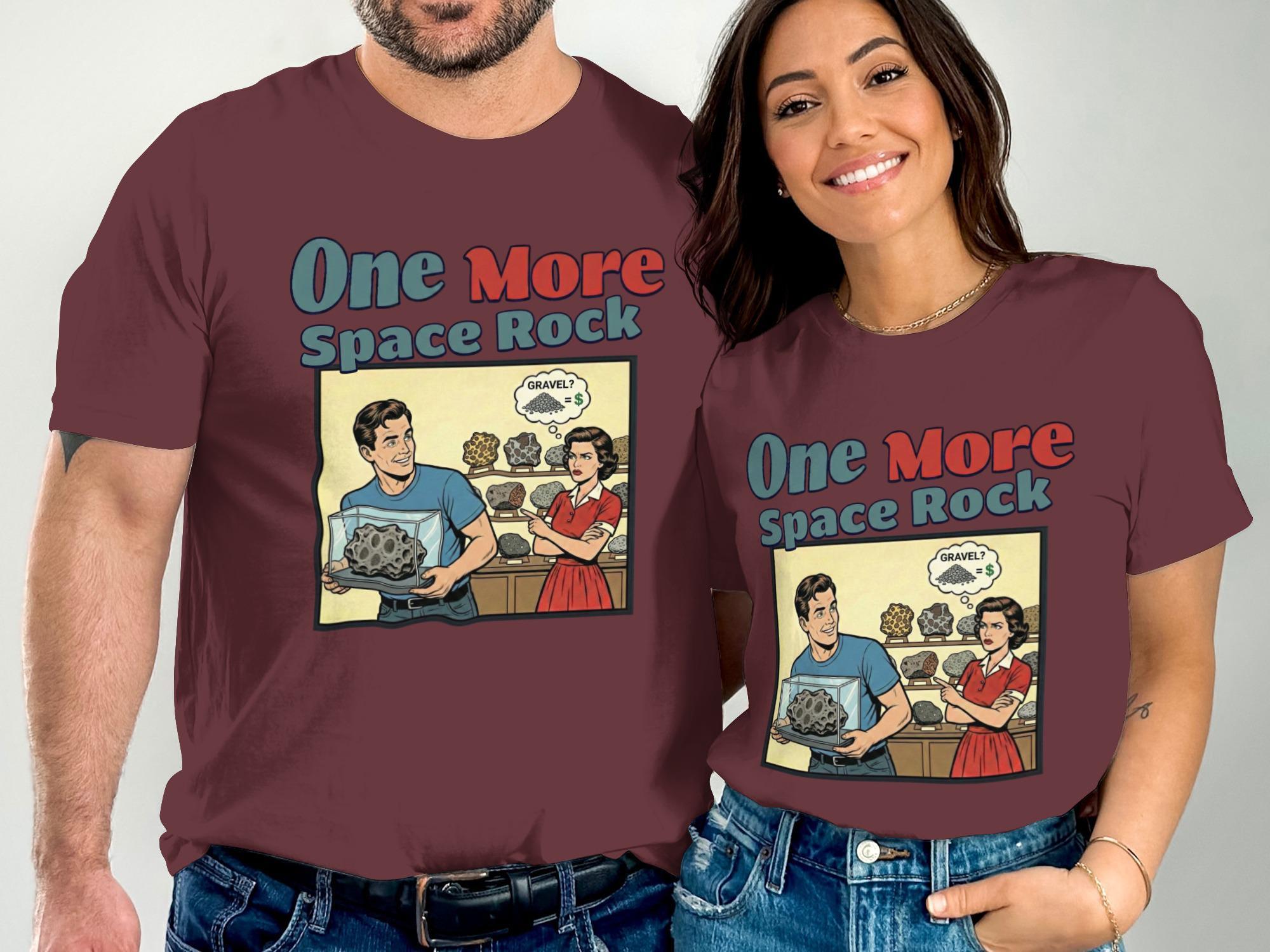 One More Space Rock Graphic Tee, Funny Comic Retro T Shirt, Humorous Space Rock Design, Couples Matching Shirt, Unique Gift Idea