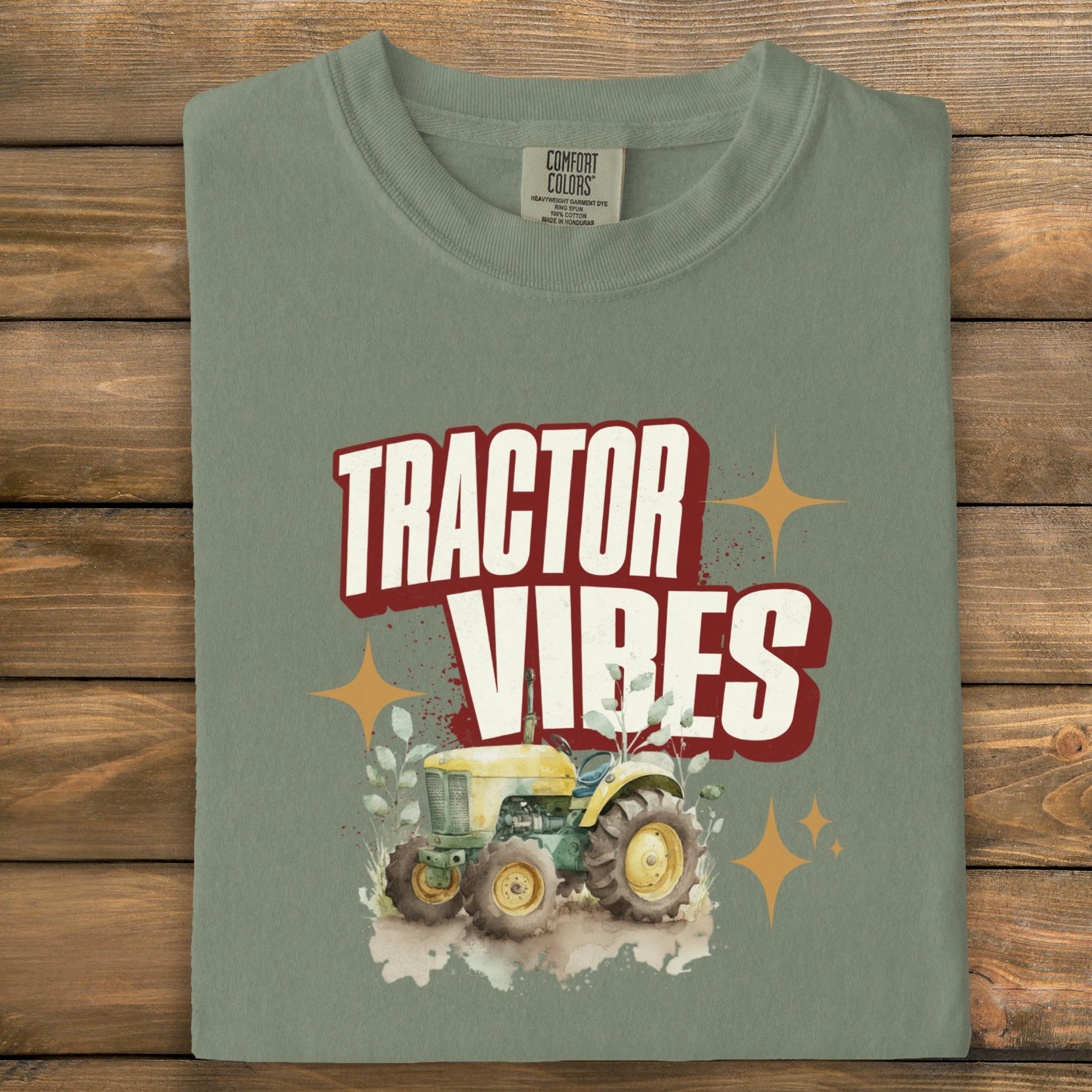 Tractor Vibes Shirt, Farm Life Tee, Country Living Apparel, Rustic Tractor Graphic Tee, Vintage Farming Shirt, Outdoorsy Gift Idea