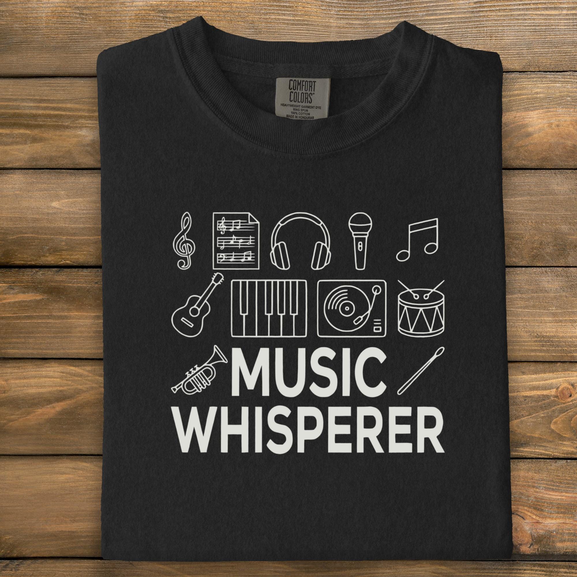 Music Whisperer T Shirt, Music Lover Gift, Musician Graphic Tee, Band Shirt, Music Instruments Design Shirt, Unisex Music Tee