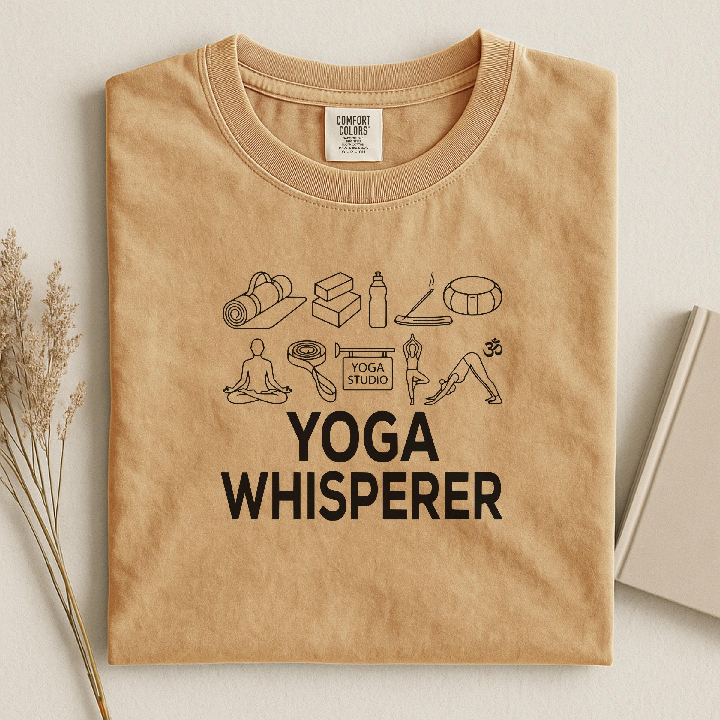 Yoga whisperer shirt, yoga lover gift, meditation shirt, mindfulness tee, yoga studio apparel, yoga accessories print shirt
