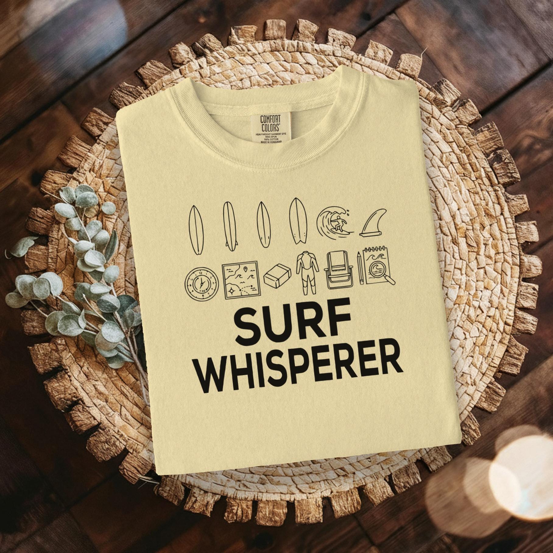 Surf Whisperer T Shirt, Surfer Beach Lover Tee, Gift for Surfers, Wave Rider Shirt, Surfboard Graphic Tee, Coastal Apparel