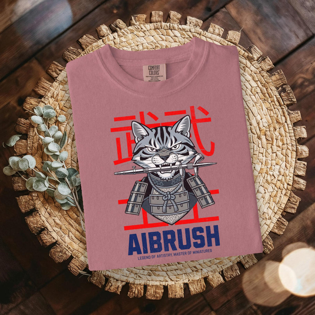 Cat Samurai Graphic Tee, Warrior Cat T-Shirt, Unique Cat Lover Shirt, Japanese Style Cat Art Shirt, Cool Cat Print Shirt
