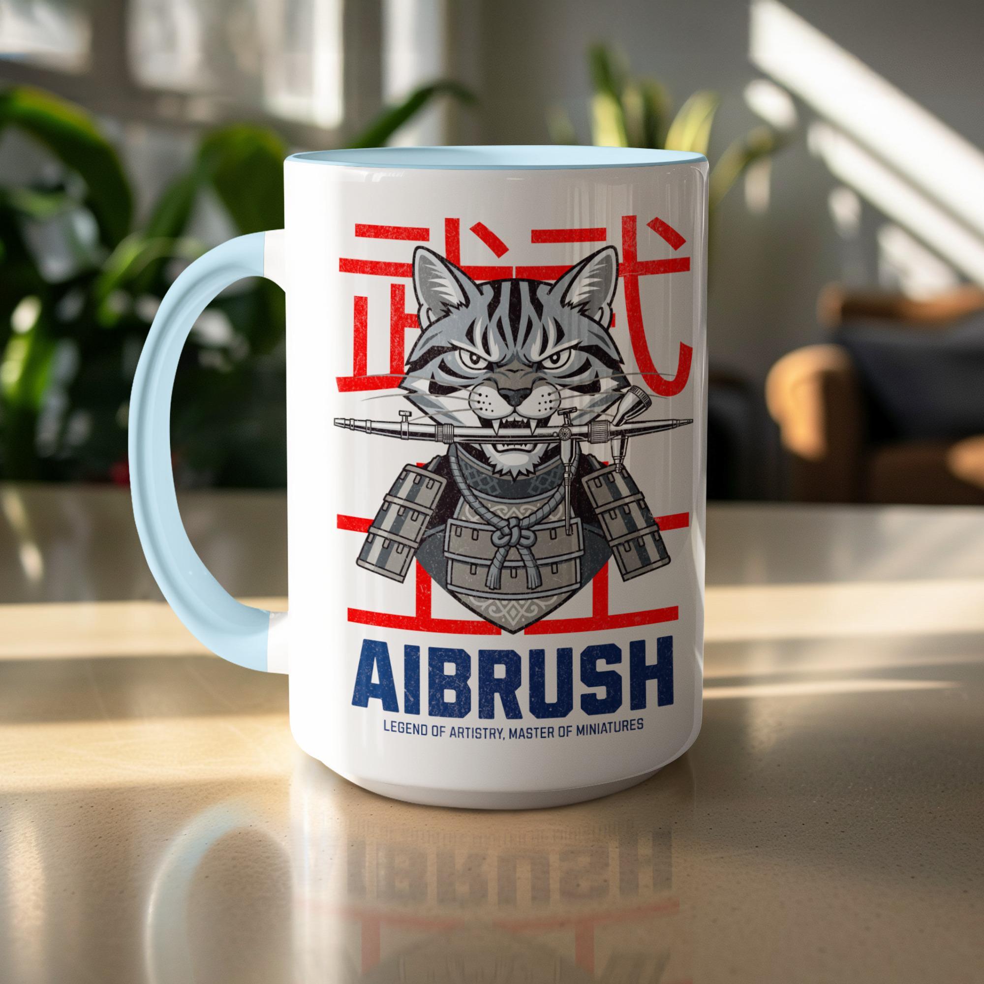 Samurai Cat Mug, Unique Cat Lover Gift, Japanese Artwork Mug, Cool Graphic Mug, Novelty Drinkware, Fun Office Mug, Coffee Tea Cup