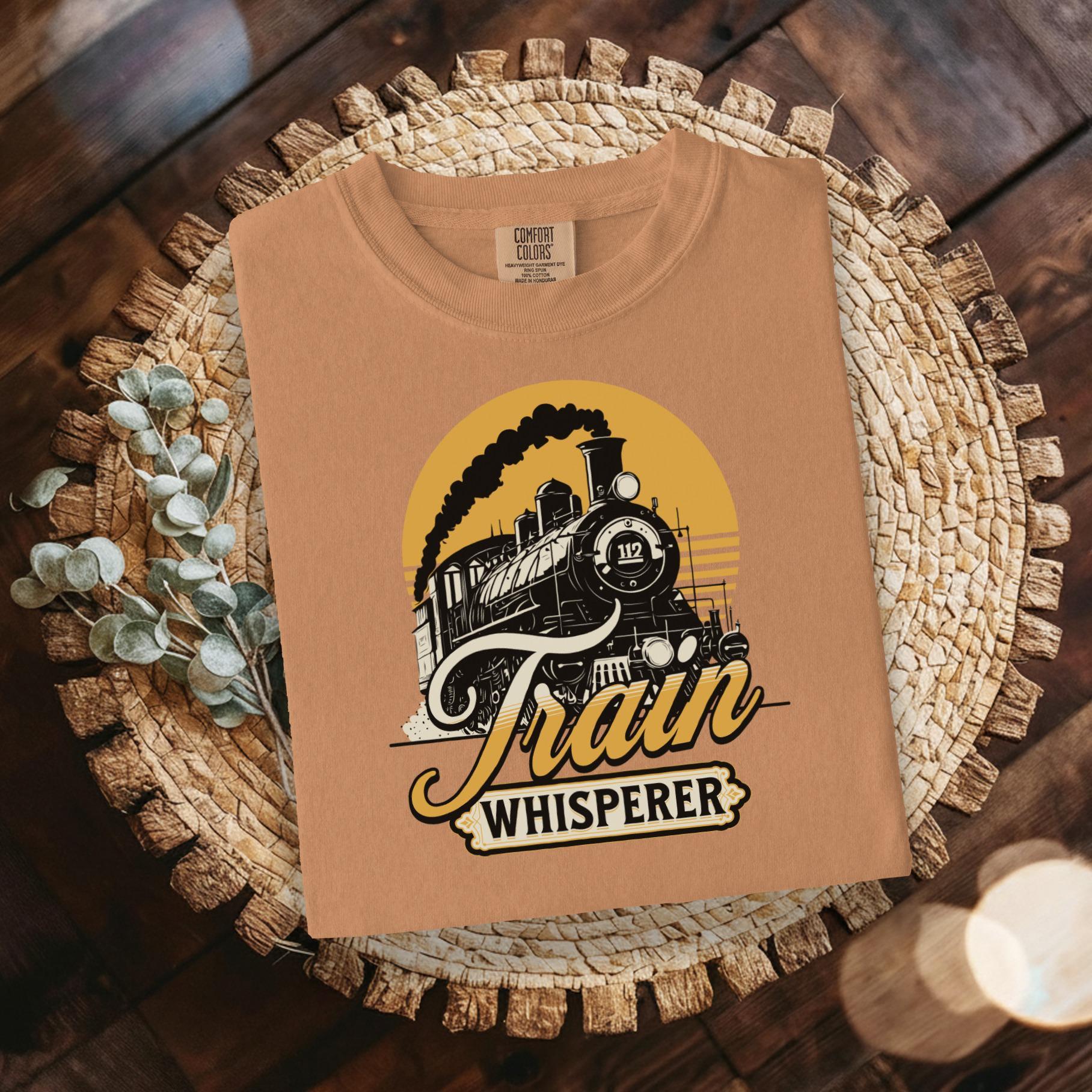 Vintage Train Whisperer T Shirt, Steam Engine Graphic Tee, Locomotive Lover Shirt, Railway Enthusiast Gift, Train Conductor Apparel