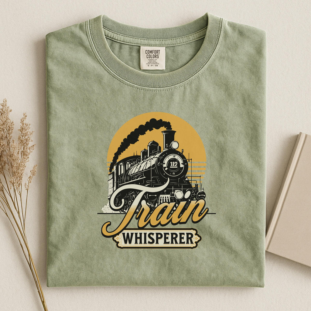 Train Whisperer T-Shirt, Vintage Train Shirt, Train Lover Gift, Locomotive Graphic Tee, Steam Engine T-Shirt, Railroad Enthusiast Gift
