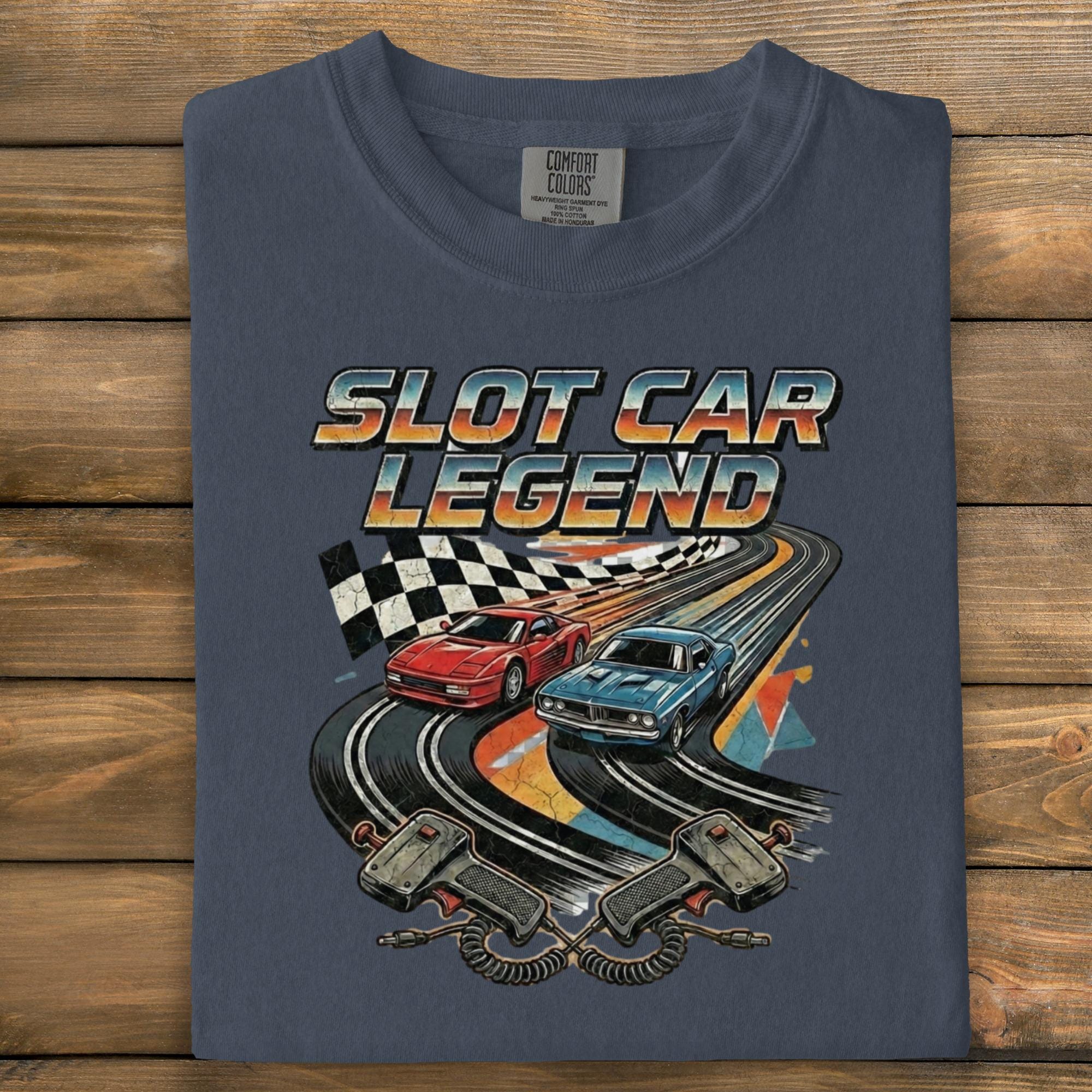 Slot Car Legend Vintage Racing Shirt, Classic Car Racer Tee, Retro Slot Car Race T-Shirt, Gifts for Car Enthusiasts, Men's Graphic Tee