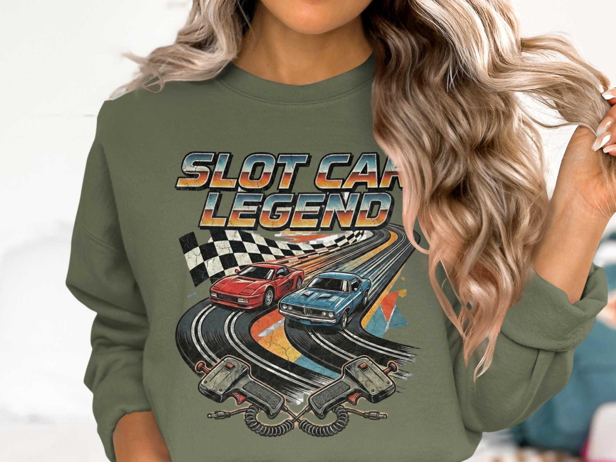 Slot Car Legend Sweatshirt, Retro Racing Sweatshirt, Vintage Car Racing Top, Classic Car Racer Sweater, Racing Fan Gift