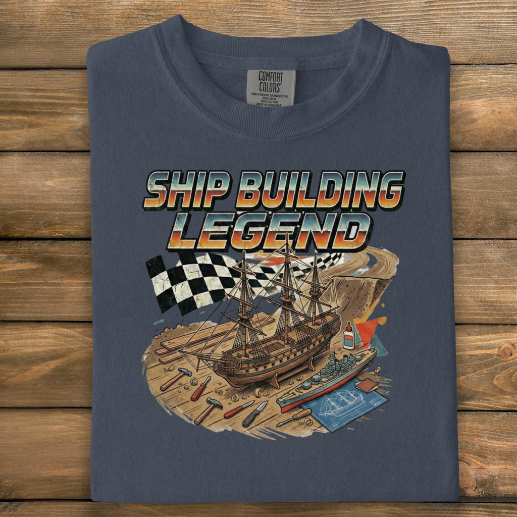 Ship Building Legend T-shirt, Nautical Graphic Tee, Vintage Boat Model Shirt, Ship Building Enthusiast Gift, Maritime Theme Apparel