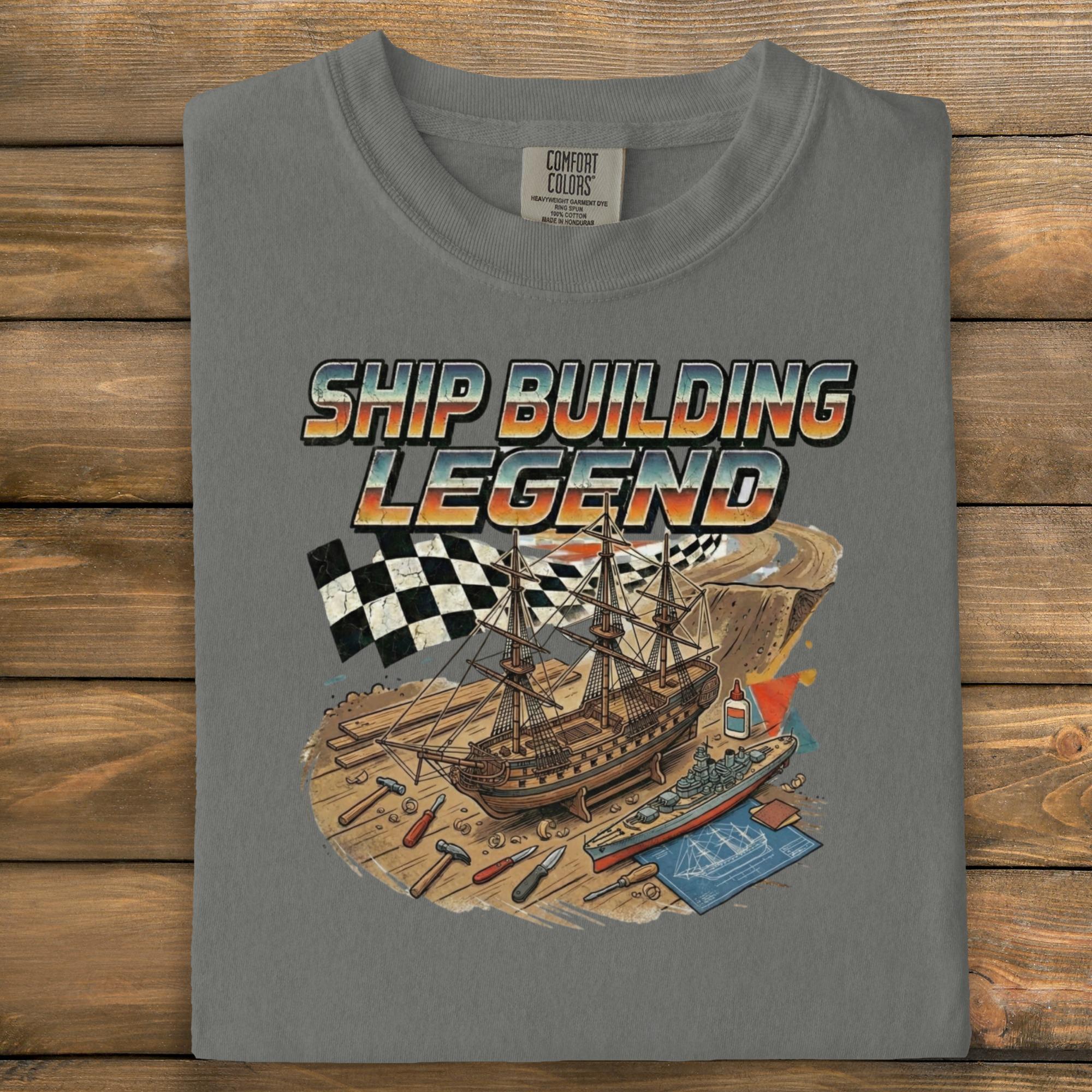 Ship Building Legend T Shirt, Vintage Shipbuilding Graphic Tee, Nautical Craftsman Shirt, Maritime Enthusiast Gift for Men Women