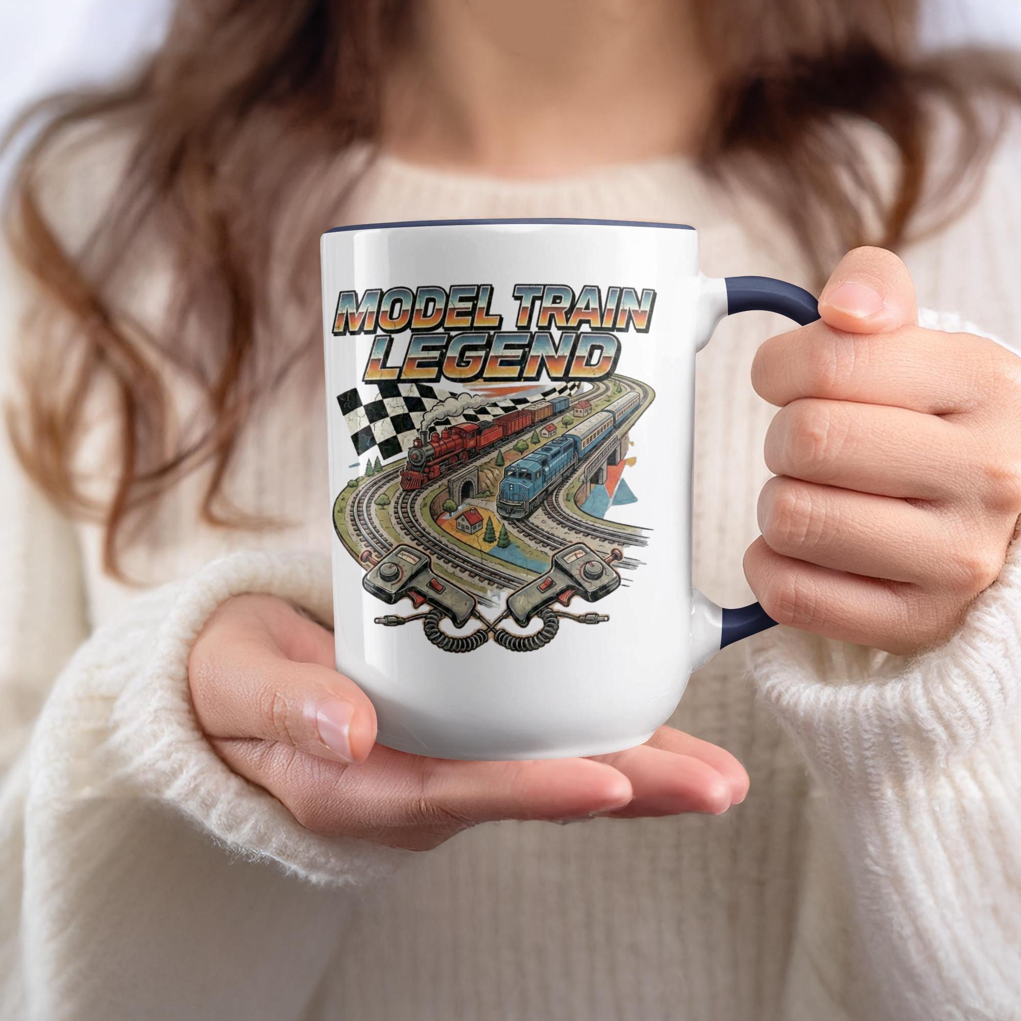 Model Train Legend Mug, Vintage Train Lover Gift, Railway Enthusiast Coffee Cup, Train Collector Present, Retro Train Hobby Mug