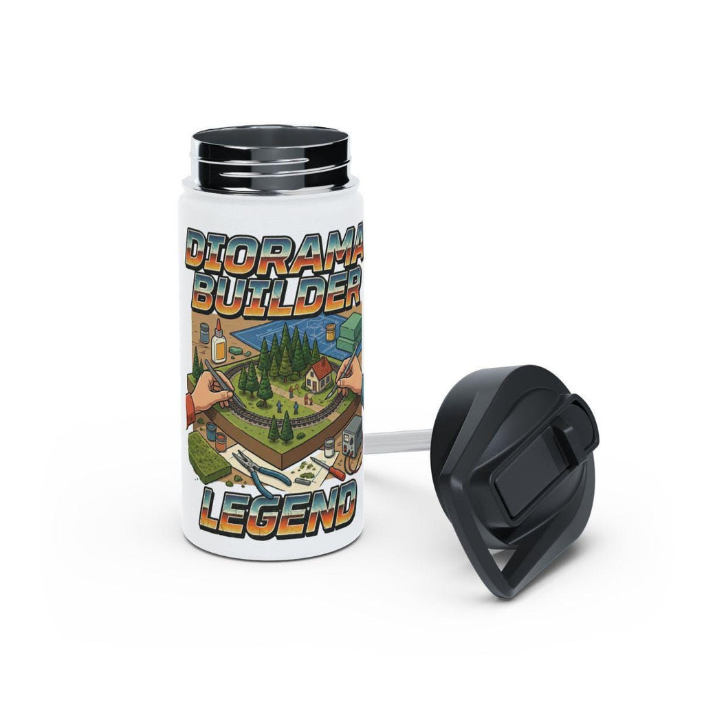 Diorama Builder Legend Water Bottle, Graphic Travel Mug, Unique Coffee Tumbler, Fun Gift for Hobbyists, Custom Art Flask