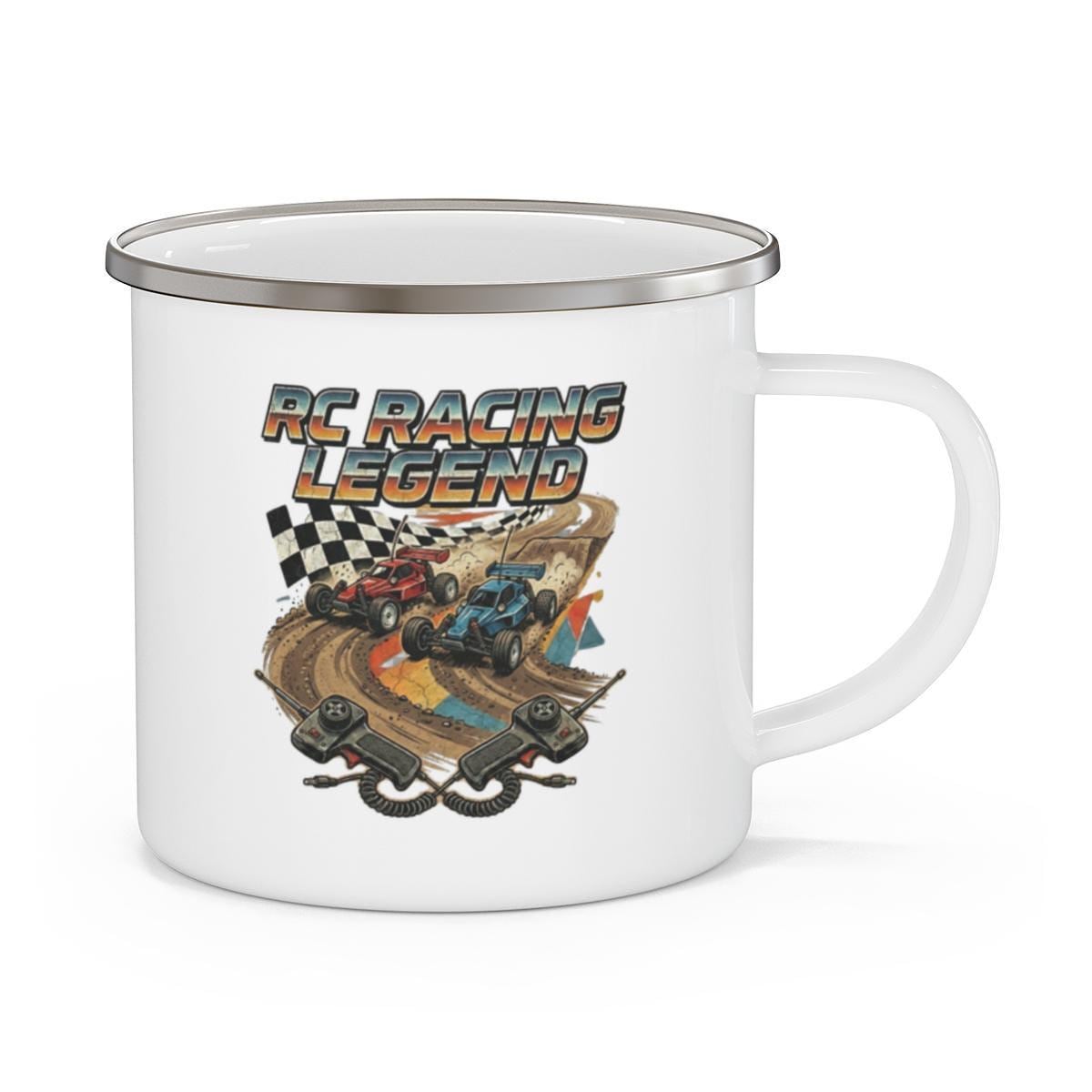 RC Racing Legend Enamel Mug, Remote Control Car Mug, Racing Car Fan Gift, RC Car Enthusiast Coffee Cup, Off-Road Racing Mug