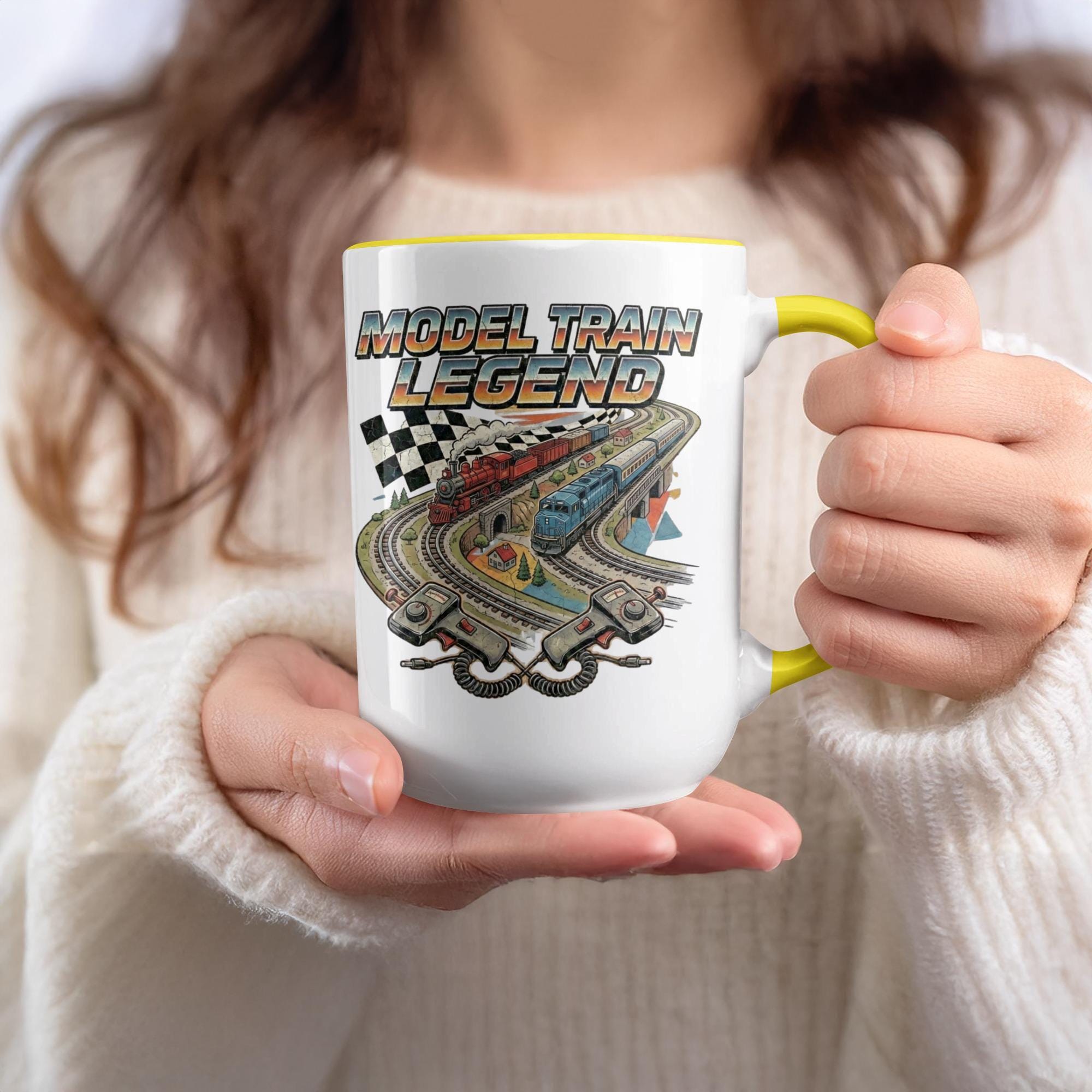 Model Train Legend Mug, Vintage Train Coffee Cup, Train Enthusiast Gift, Railway Collector Mug, Unique Train Lover Present
