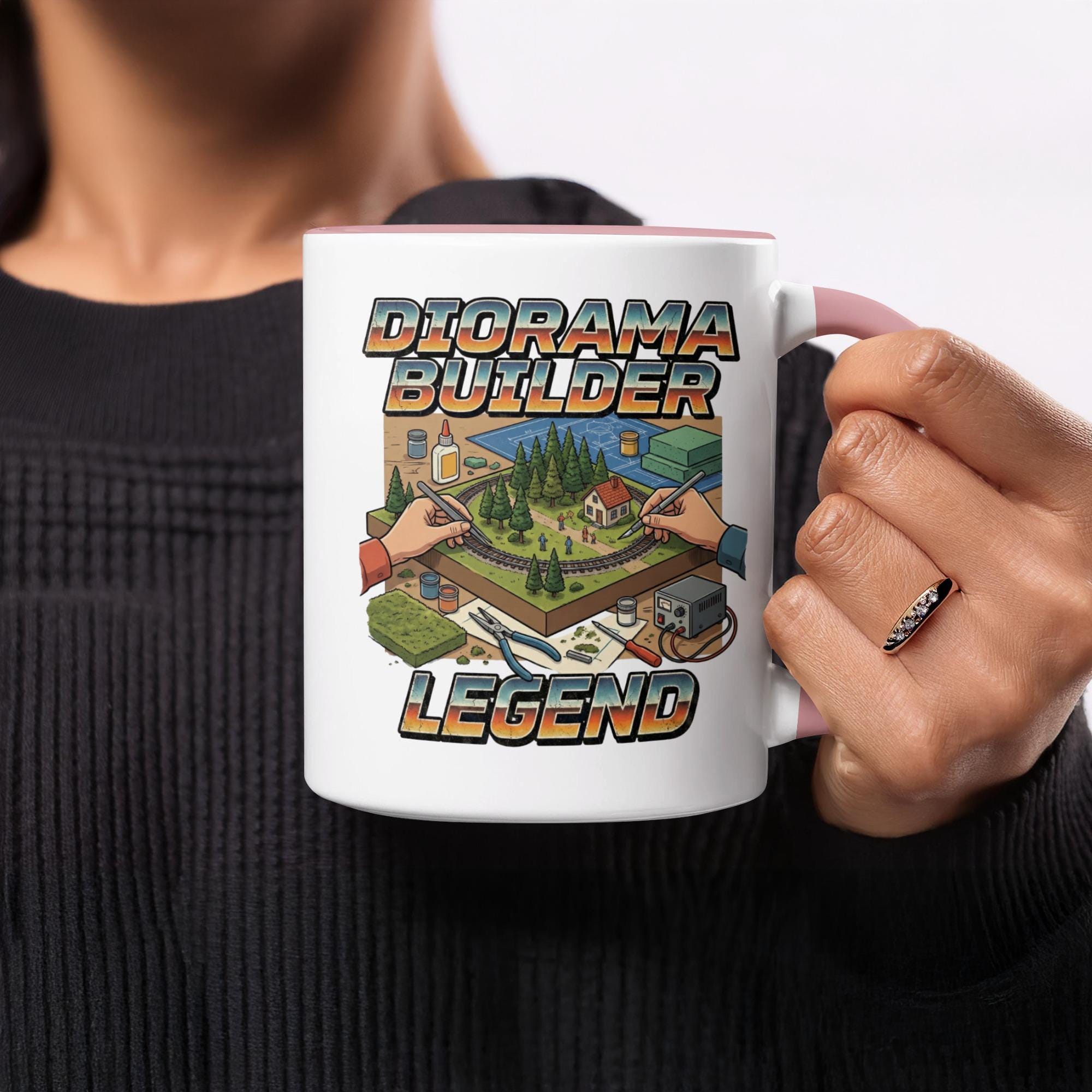 Diorama Builder Legend mug, gift for crafters, unique coffee cup, fun art theme mug, hobby enthusiast present, creative gift idea